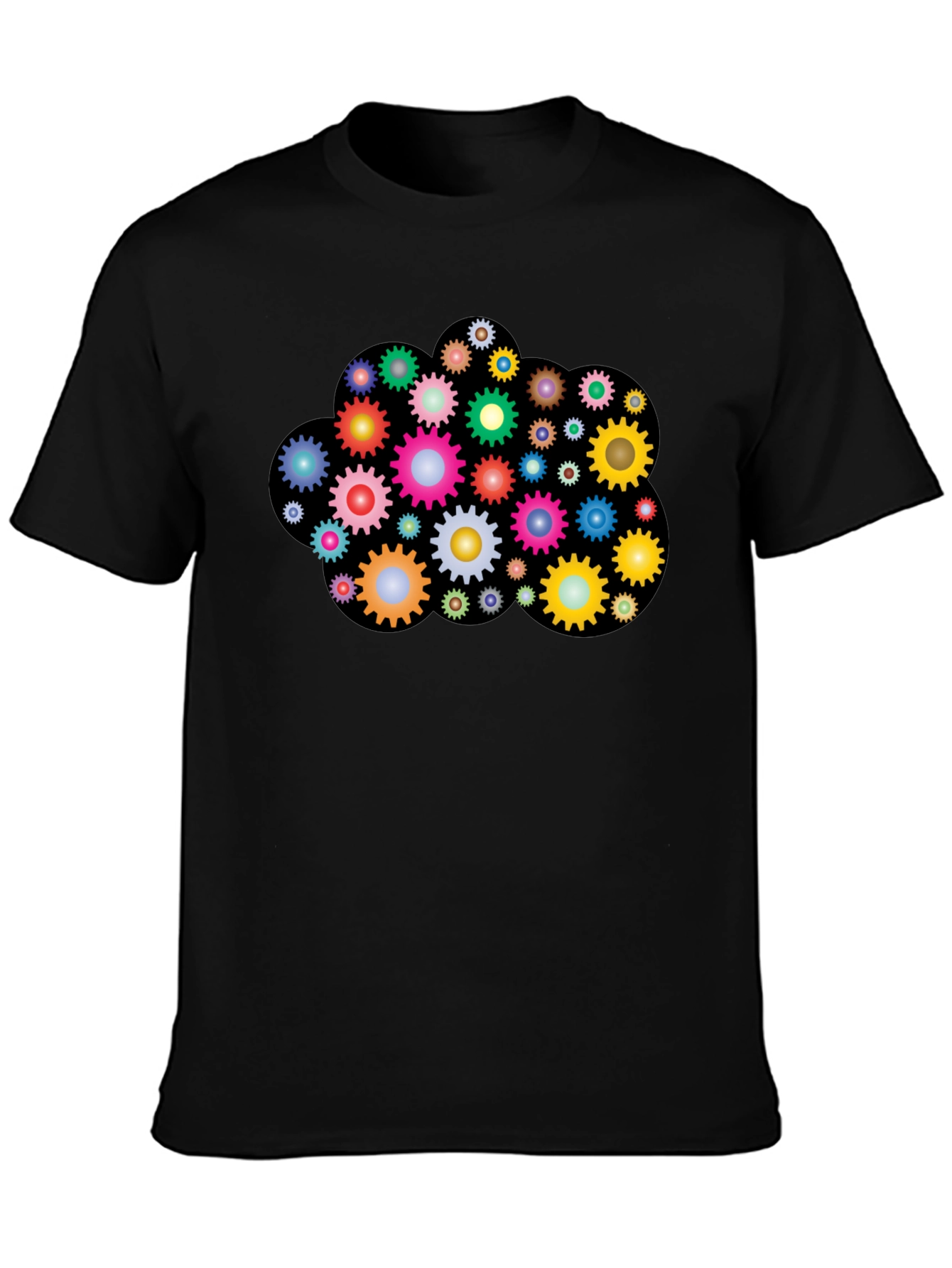 Black Gear Cloud Graphic T-Shirt - Black view 3