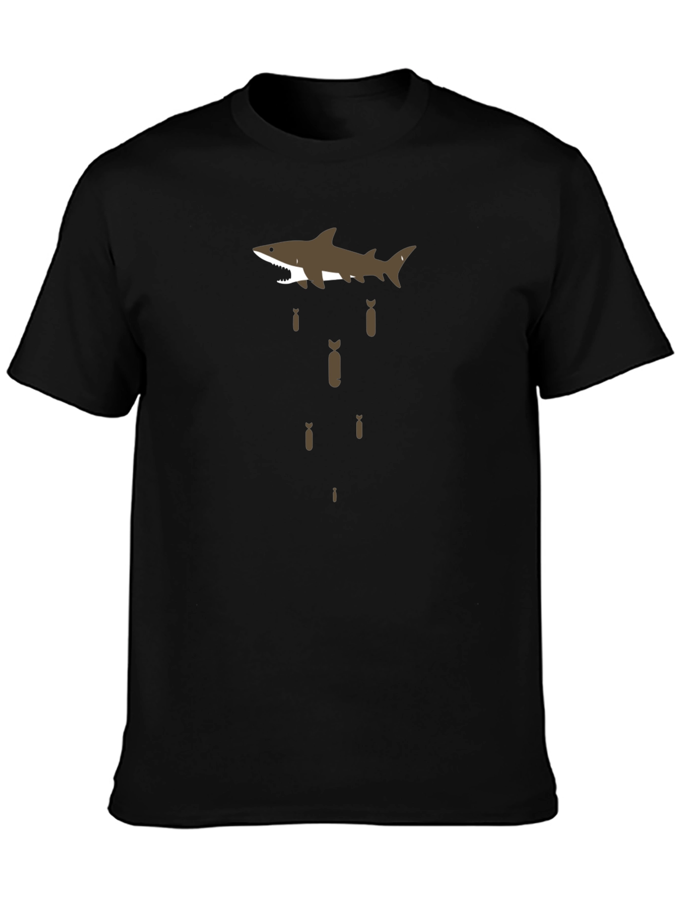Black Shark Bombing Graphic Tee - Black Cotton T-Shirt view 3