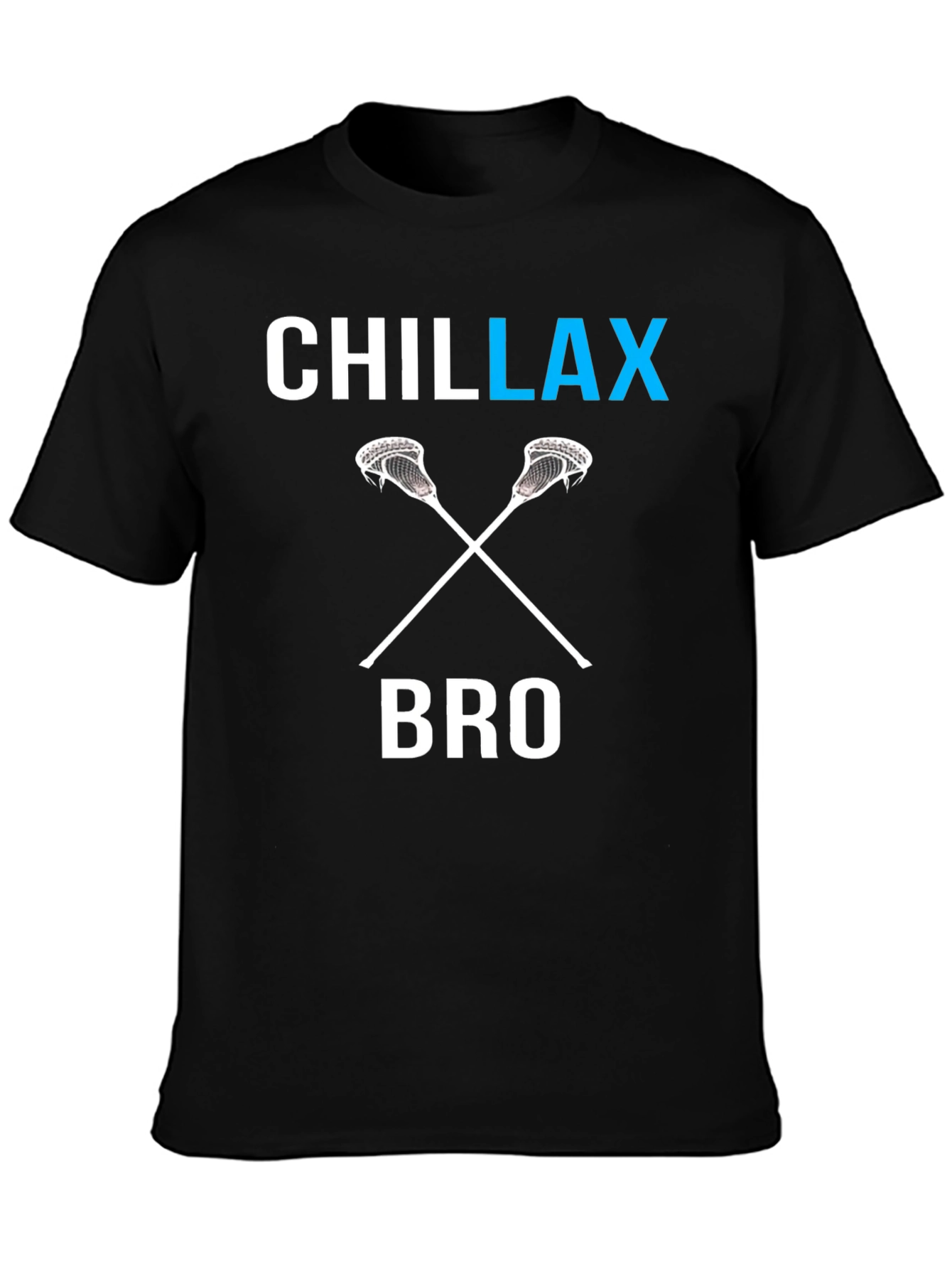 Black Chillax Bro Lacrosse Graphic T-Shirt view 3