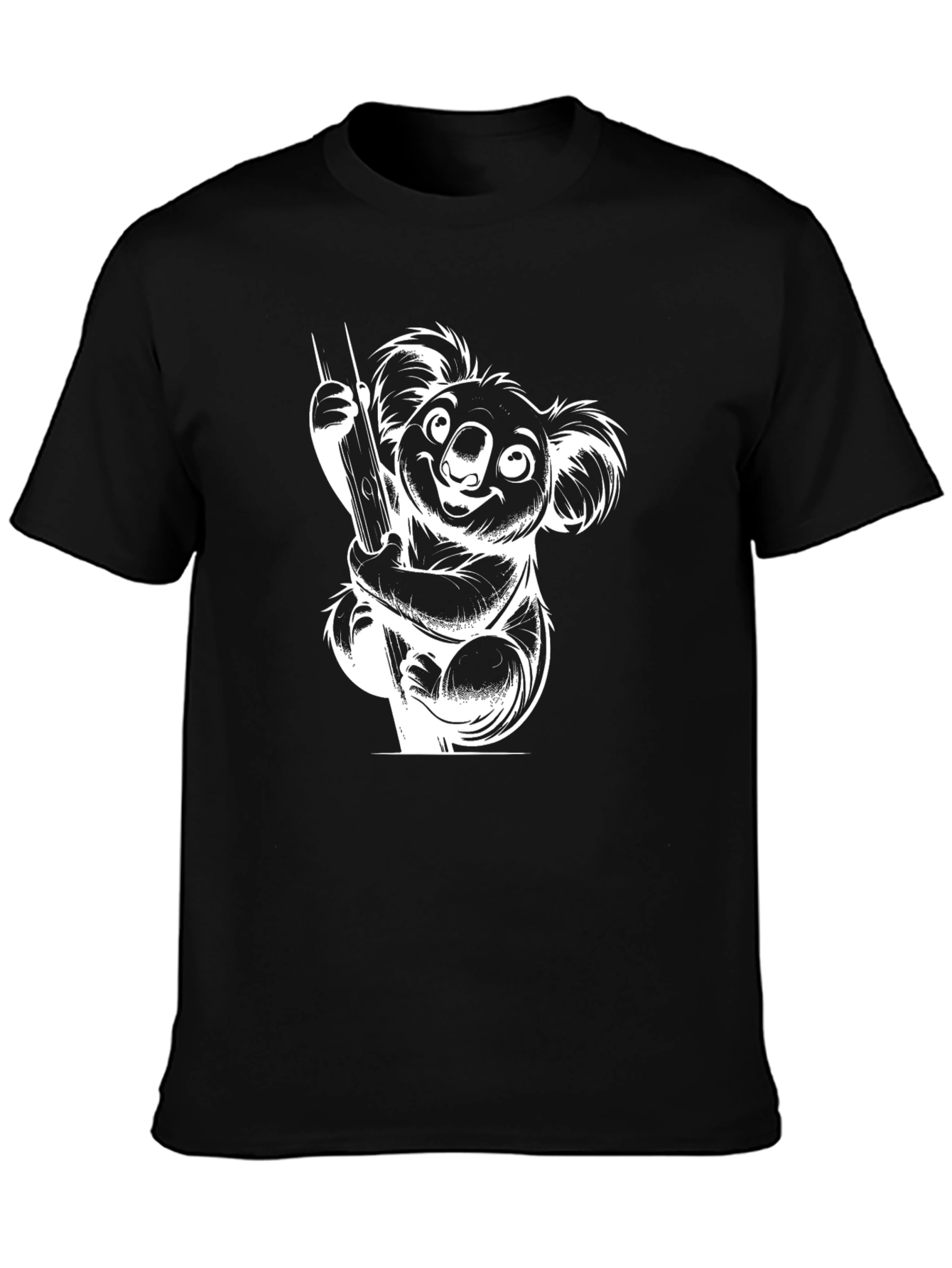 Black Koala Bear Graphic Tee - Soft Cotton Blend view 3