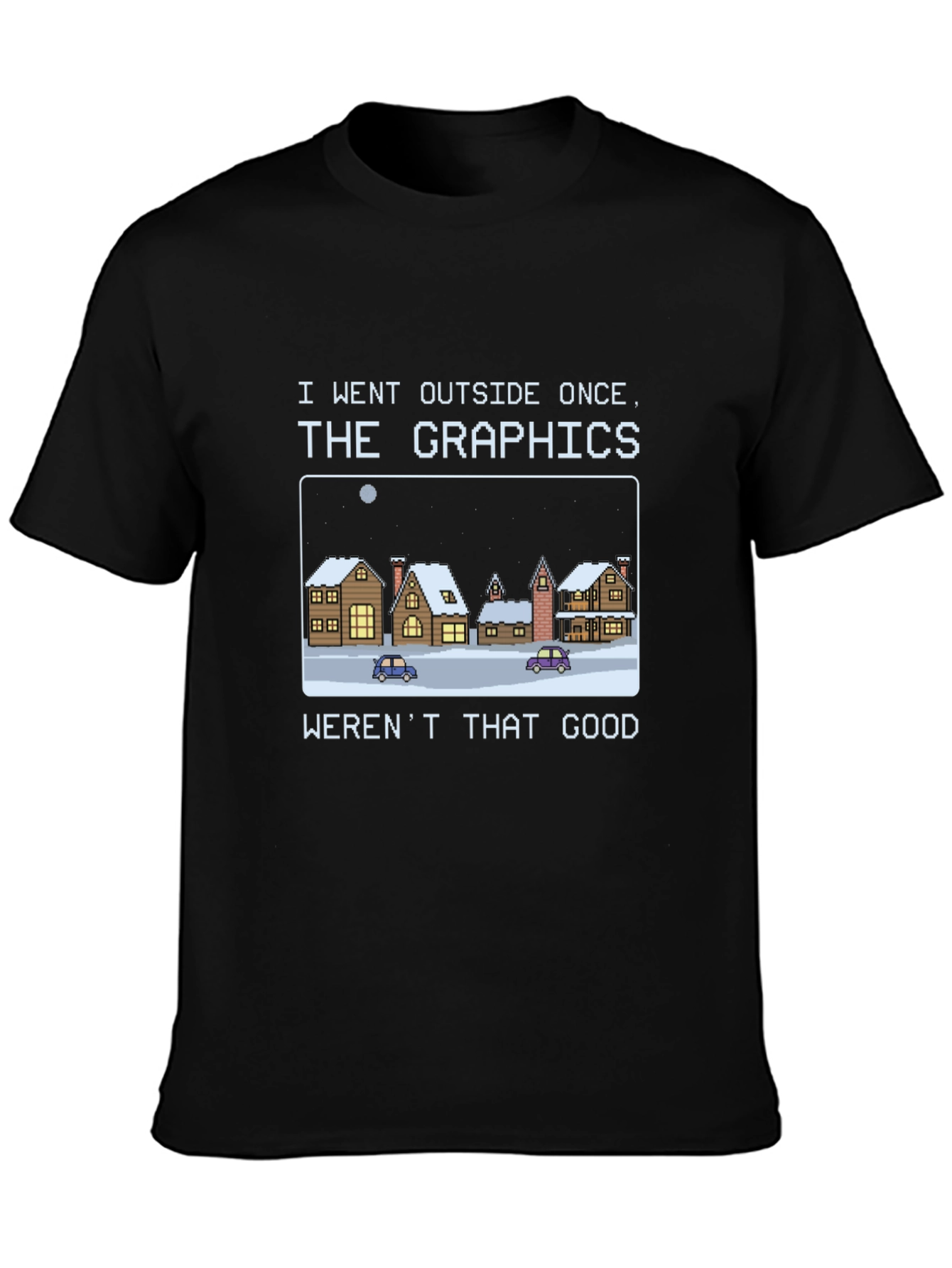 Black Funny Graphics T-Shirt - Gamer Pixel Art Tee view 3