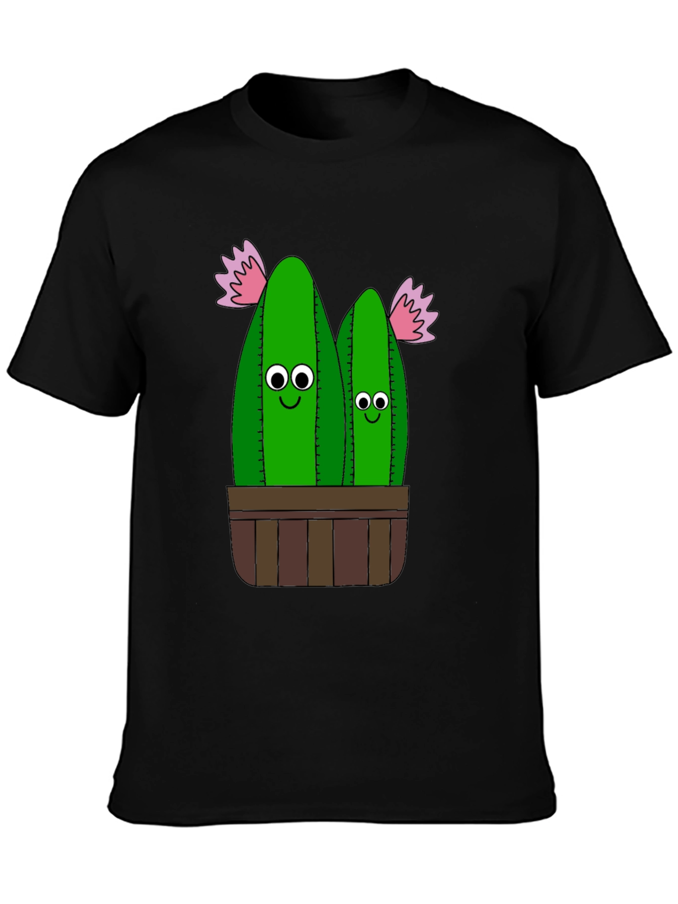 Black Funny Cactus Plant Graphic T-Shirt view 3
