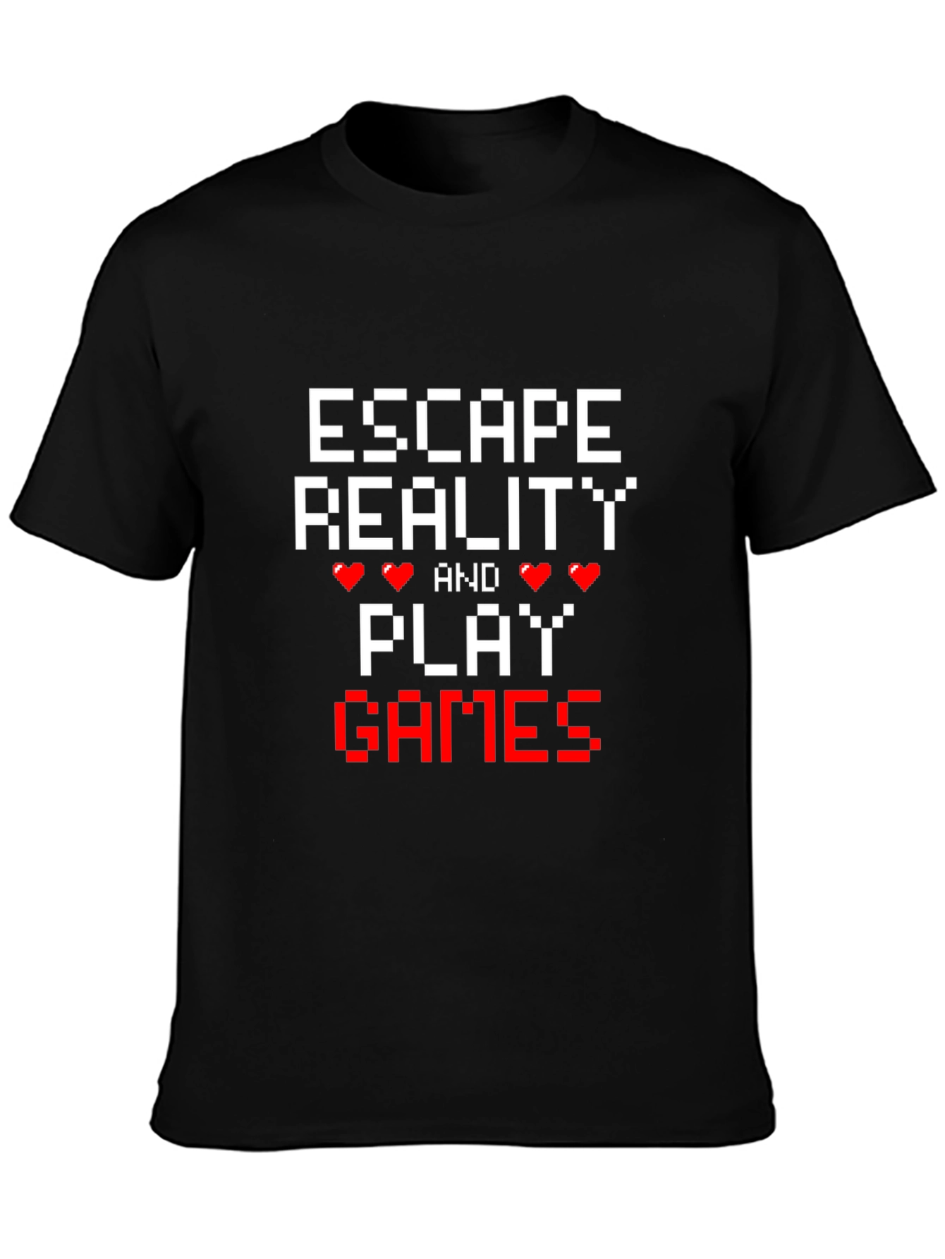 Black Escape Reality T-Shirt - Gamer Pixel Graphic Tee view 3