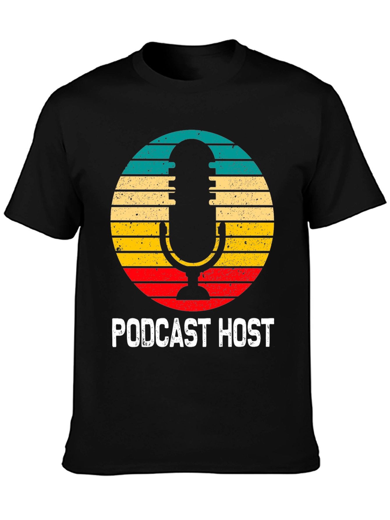 Black Podcast Host Retro T-Shirt view 3