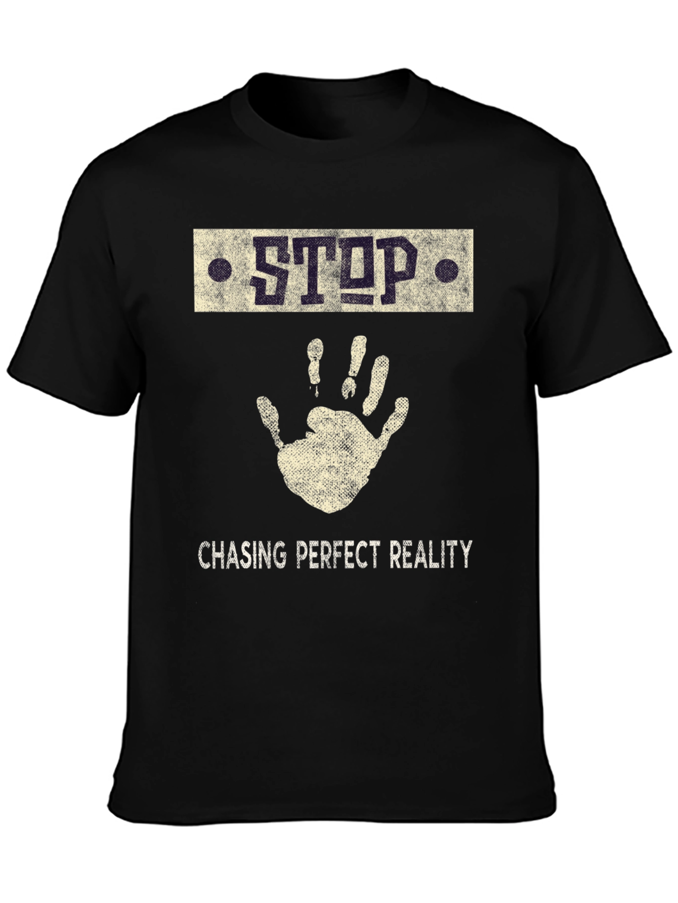 Black Stop Chasing Reality Graphic Tee view 3
