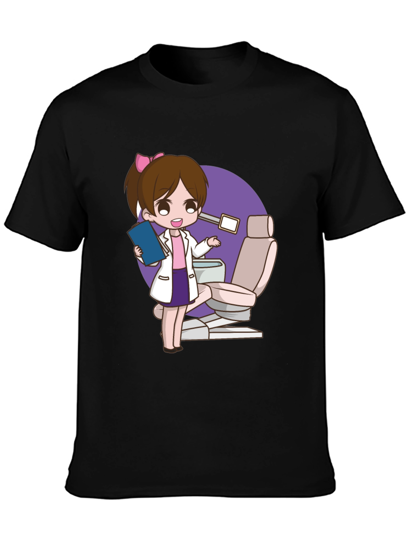 Black Dentist Cartoon Graphic T-Shirt view 3