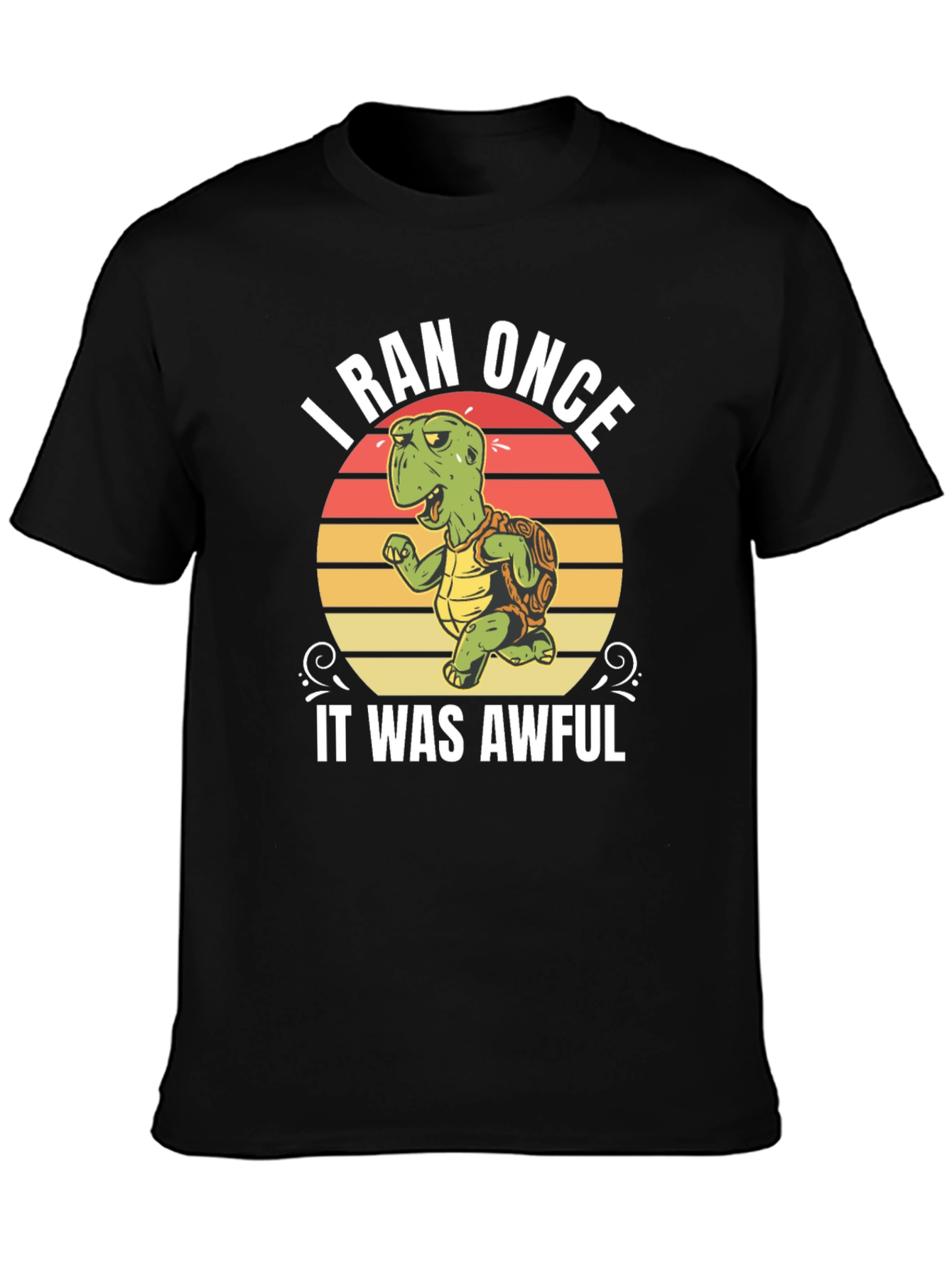 Black I Ran Once Turtle T-Shirt view 3