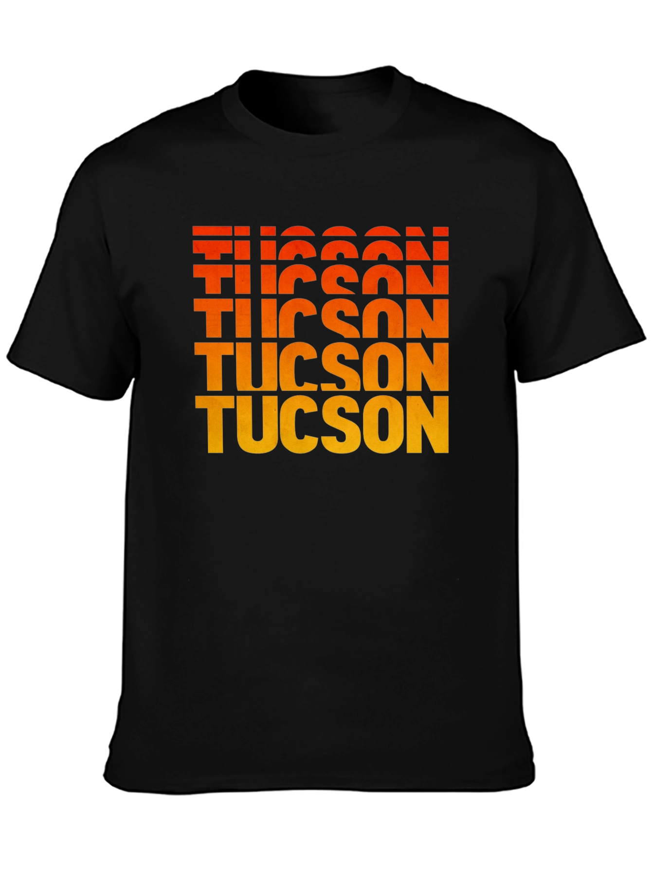 Black Tucson Gradient Text Graphic Tee - Retro Style view 3
