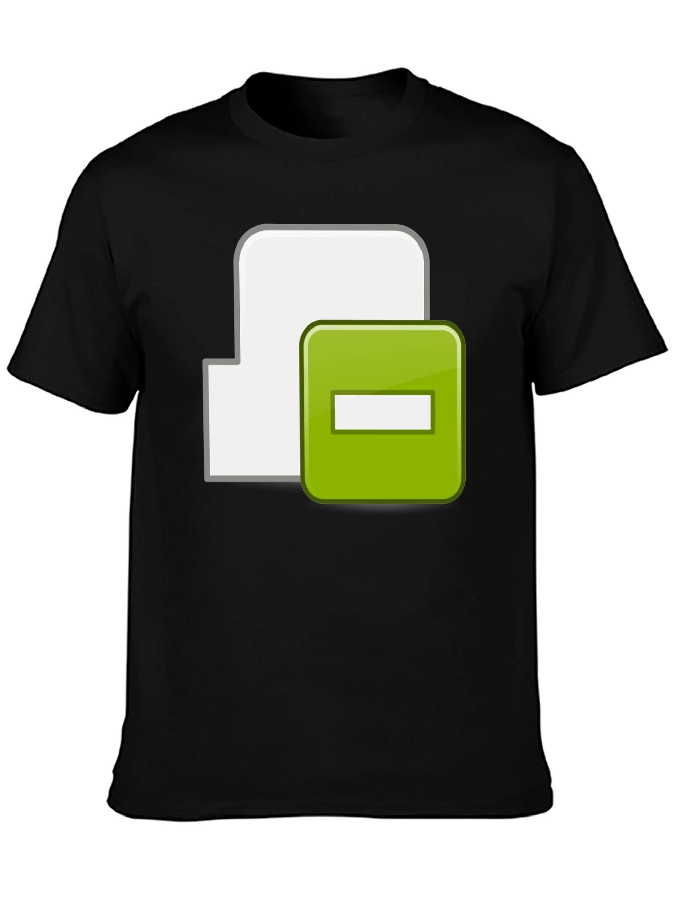 Black Black T-Shirt with Minus Sign Icon view 3