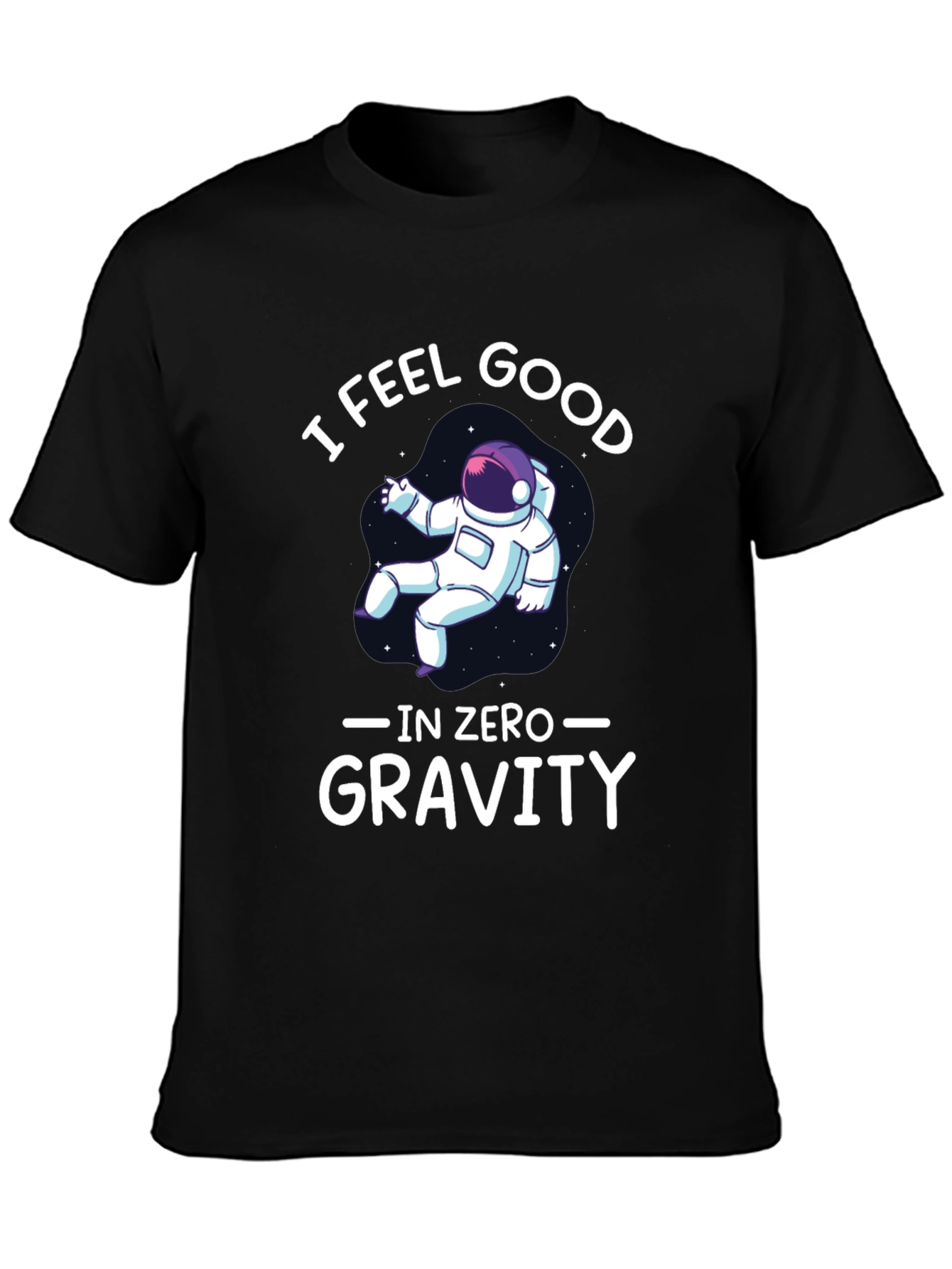 Black I Feel Good in Zero Gravity Graphic T-Shirt view 3