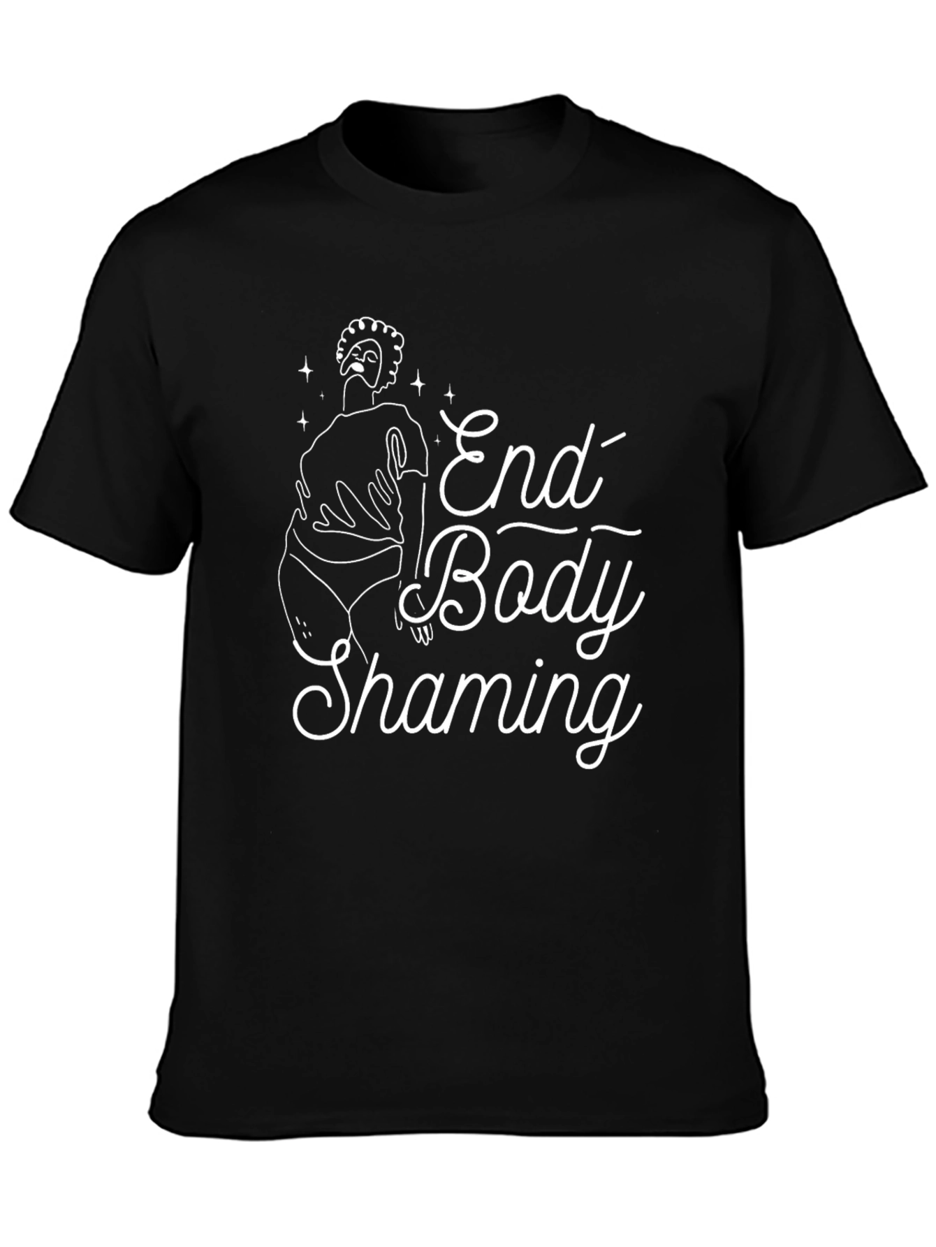 Black End Body Shaming Graphic Tee - Black view 3