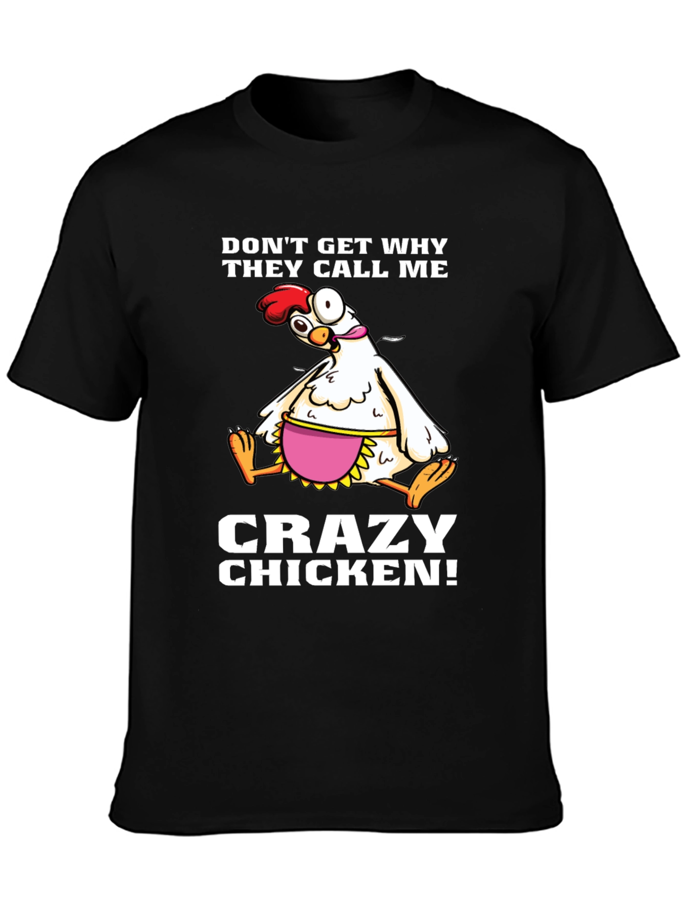 Black Crazy Chicken Graphic T-Shirt view 3
