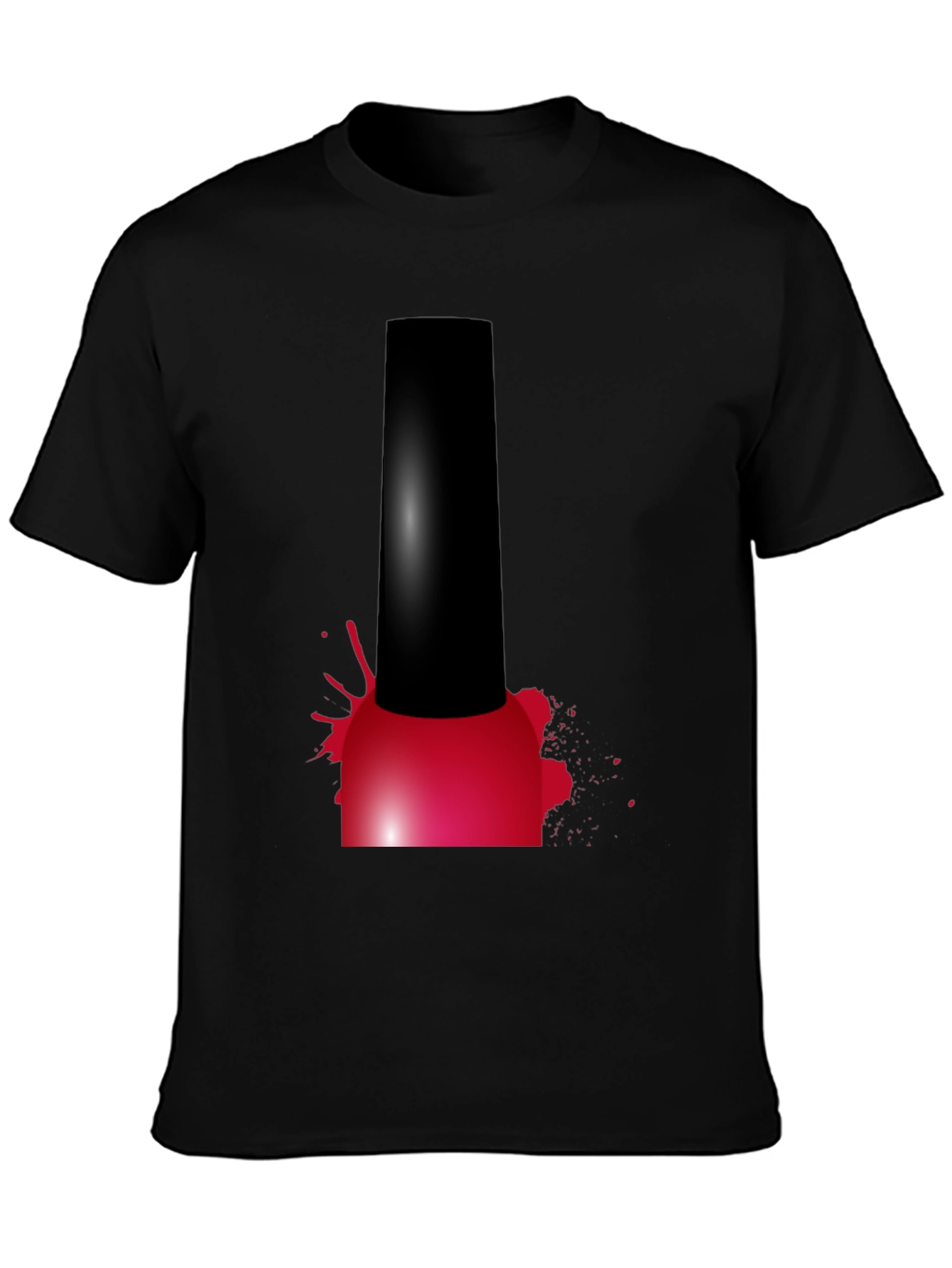 Black Nail Polish Splatter Graphic T-Shirt view 3