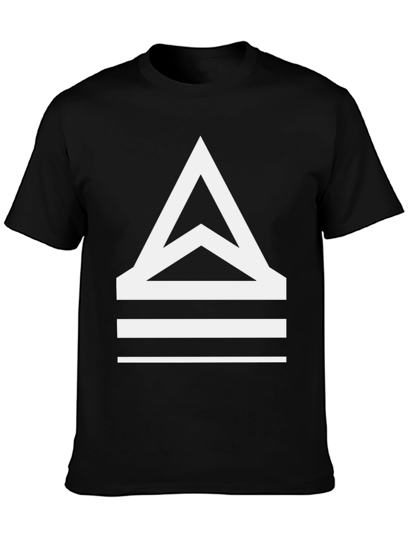 Black Modern Geometric Triangle Graphic Tee view 3