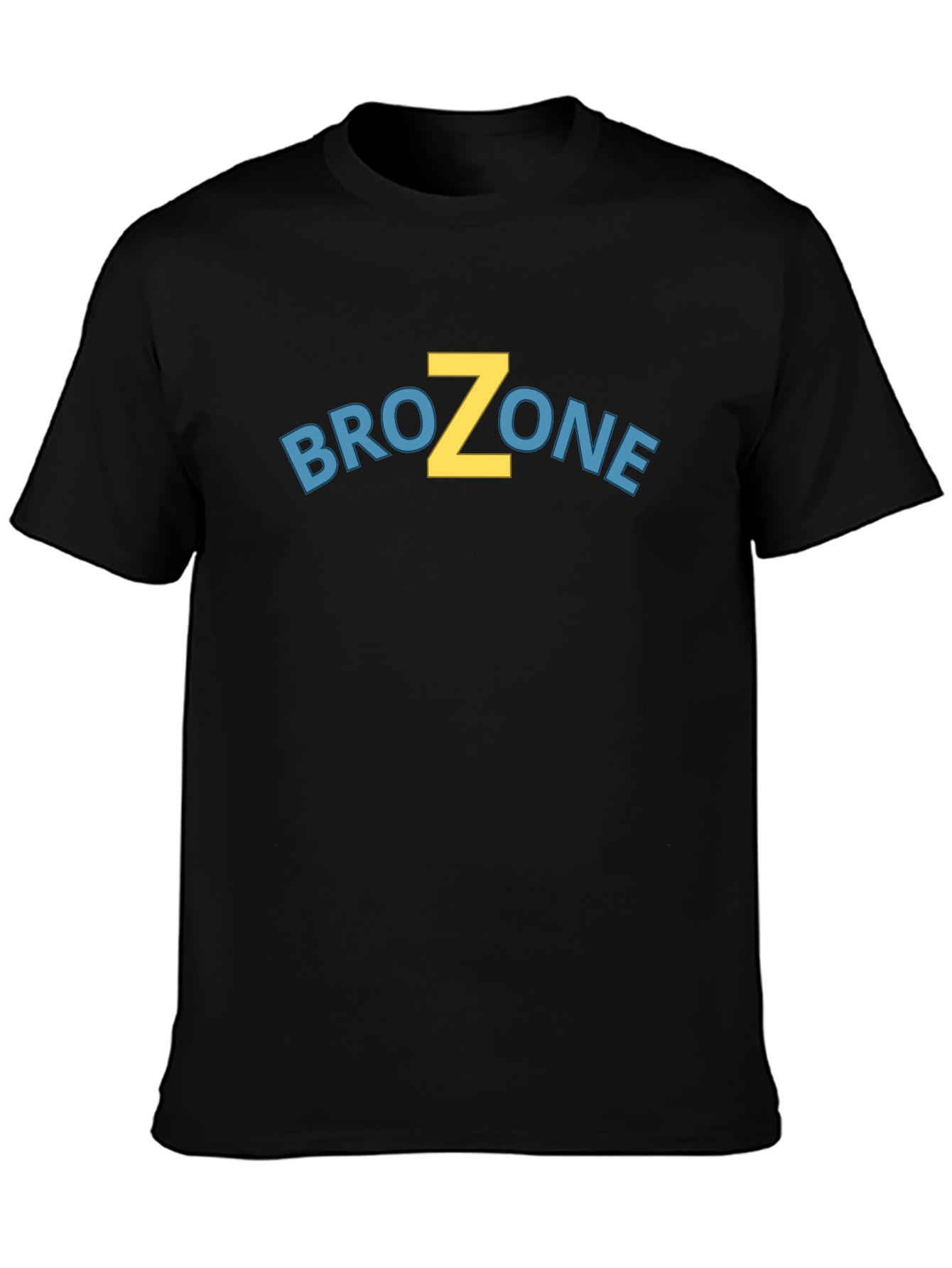 Black BroZone Graphic T-Shirt - Black Crew Neck Tee view 3