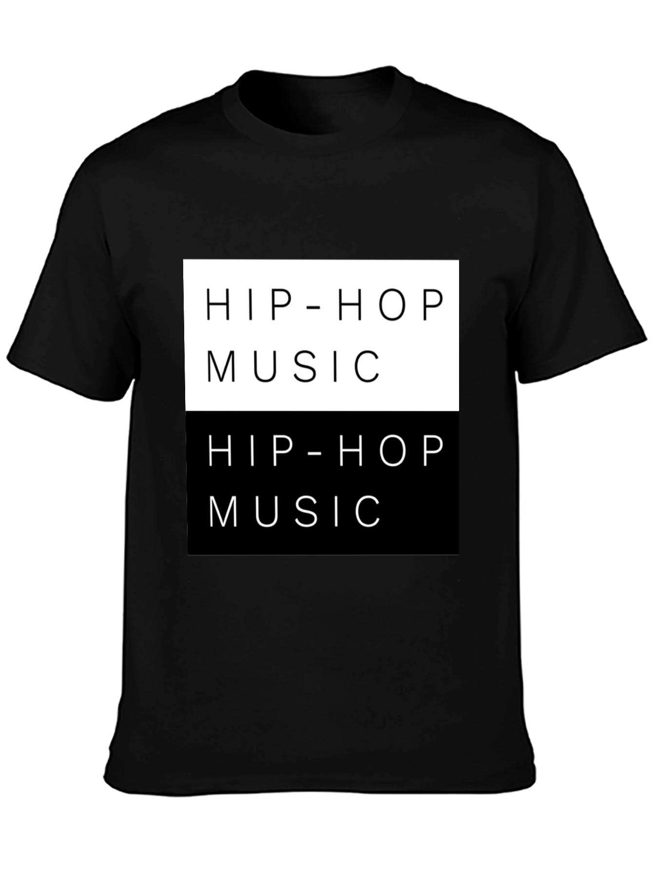 Black Hip-Hop Music T-Shirt Black Trendy Graphic Tee view 3