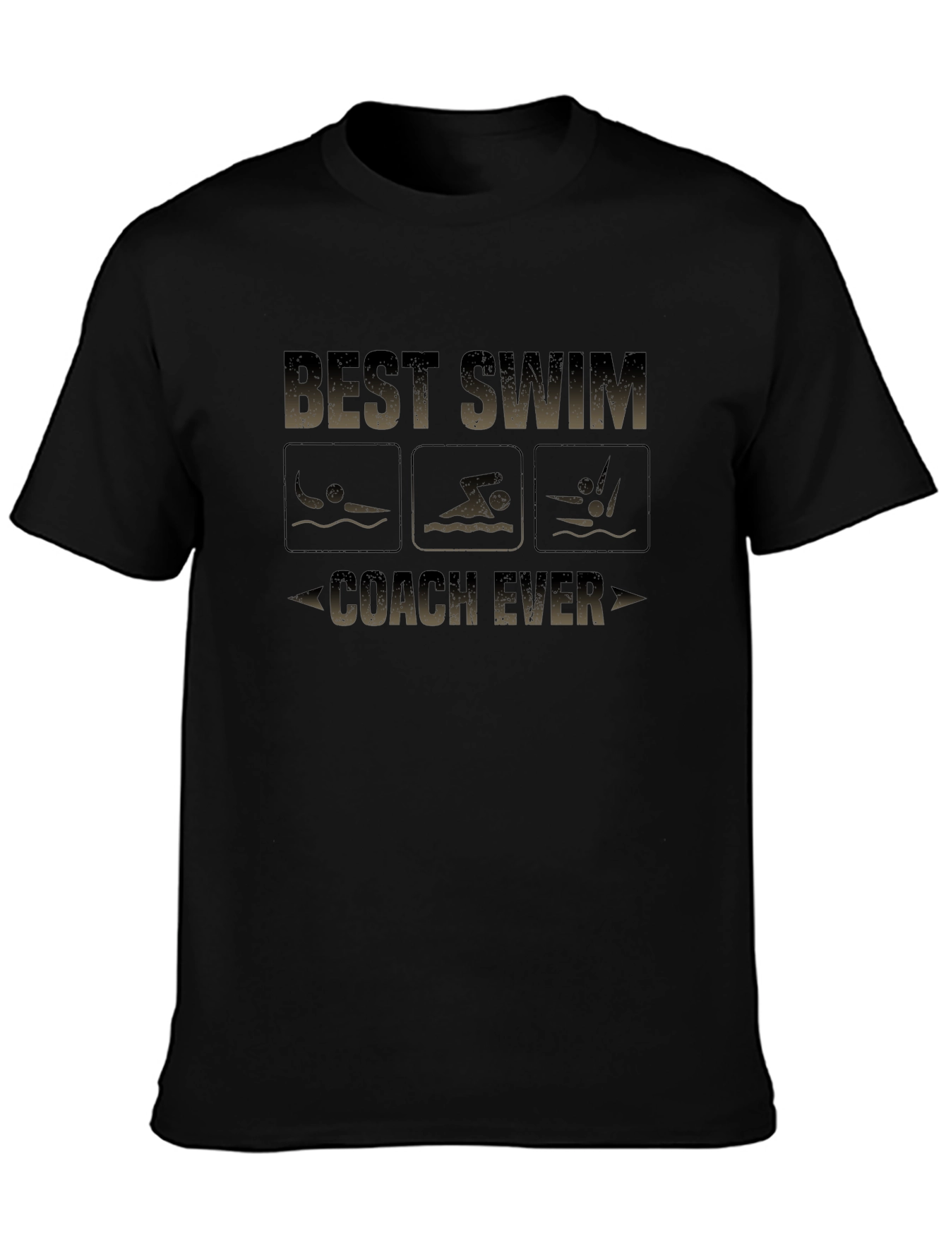 Black Best Swim Coach Ever T-Shirt view 3