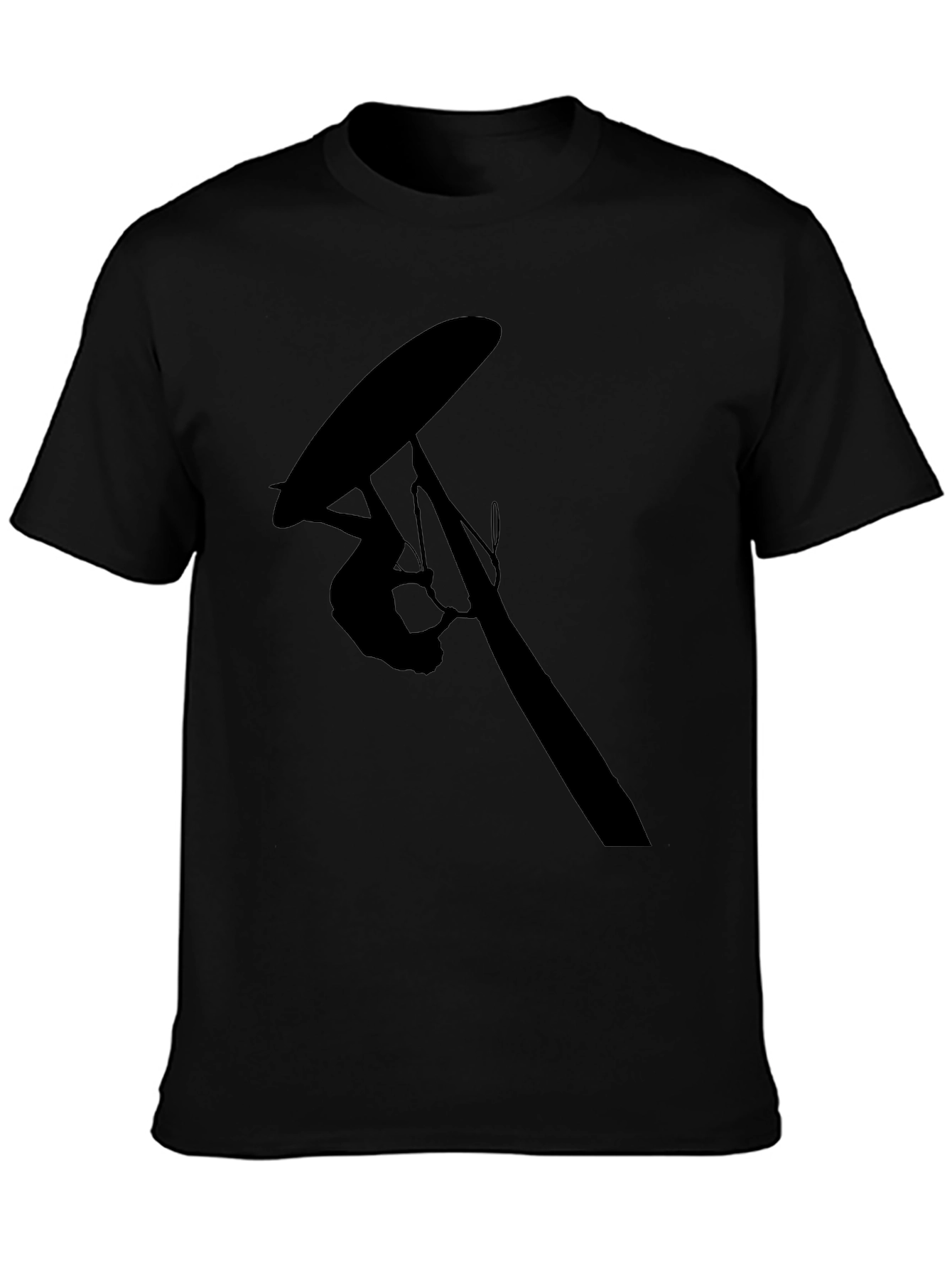 Black Black Hang Gliding Silhouette T-Shirt view 3