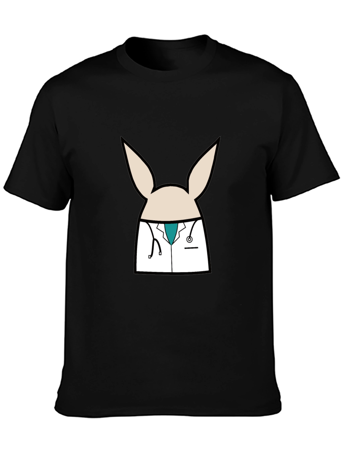 Black Doctor Bunny Black T-Shirt view 3