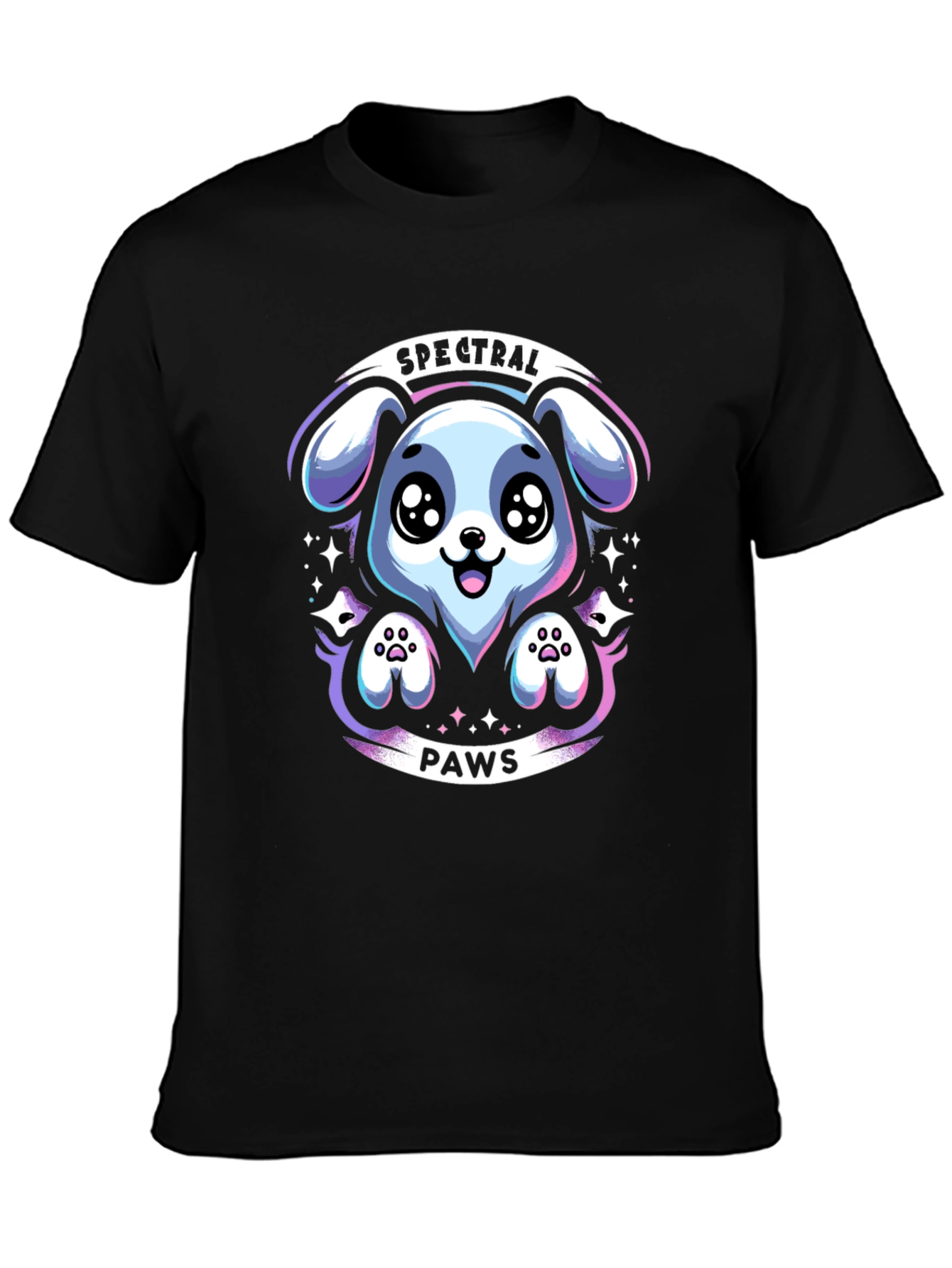 Black Spectral Paws Graphic Tee view 3