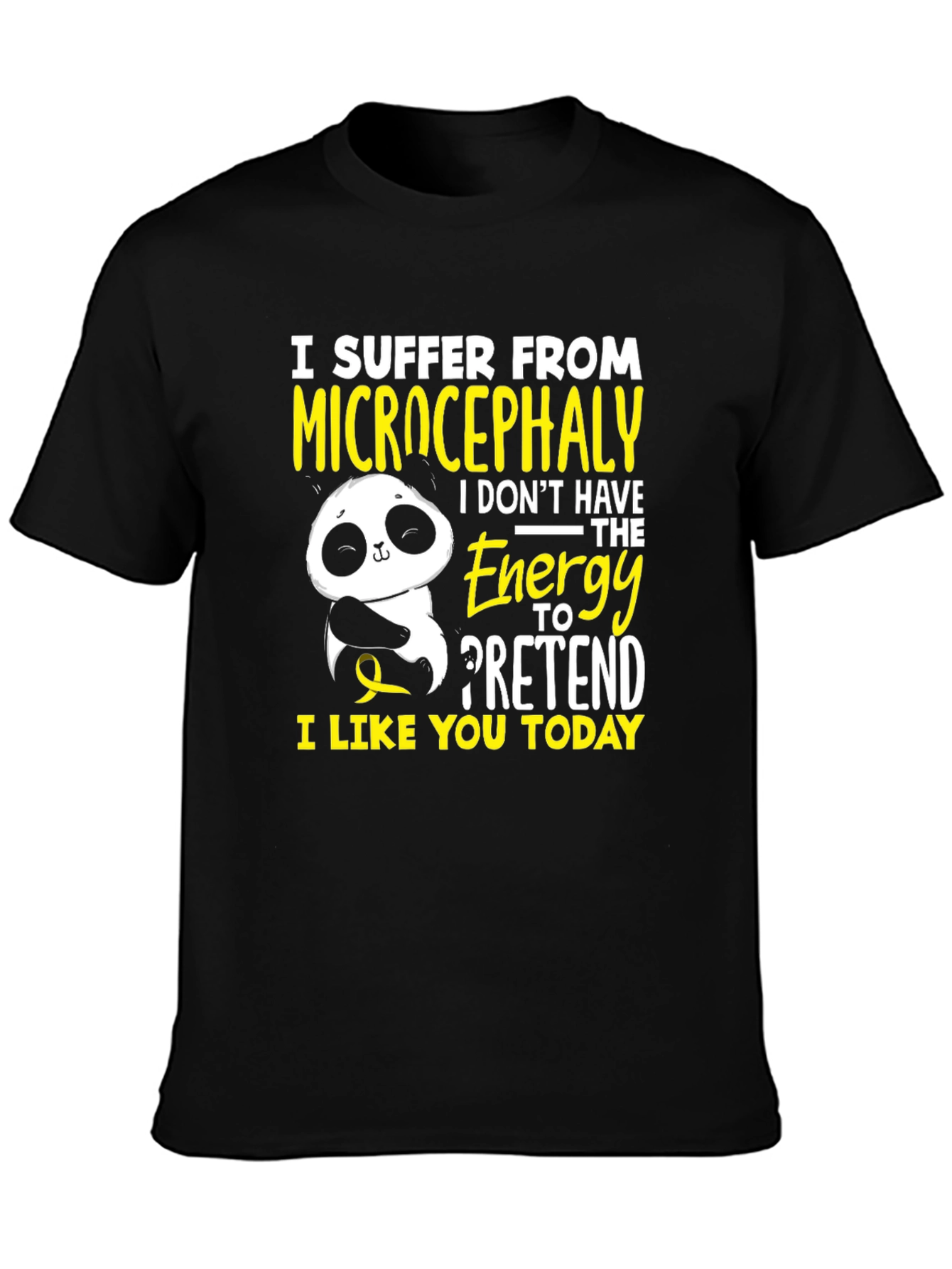 Black Microcephaly Panda T-Shirt - Energy to Pretend view 3
