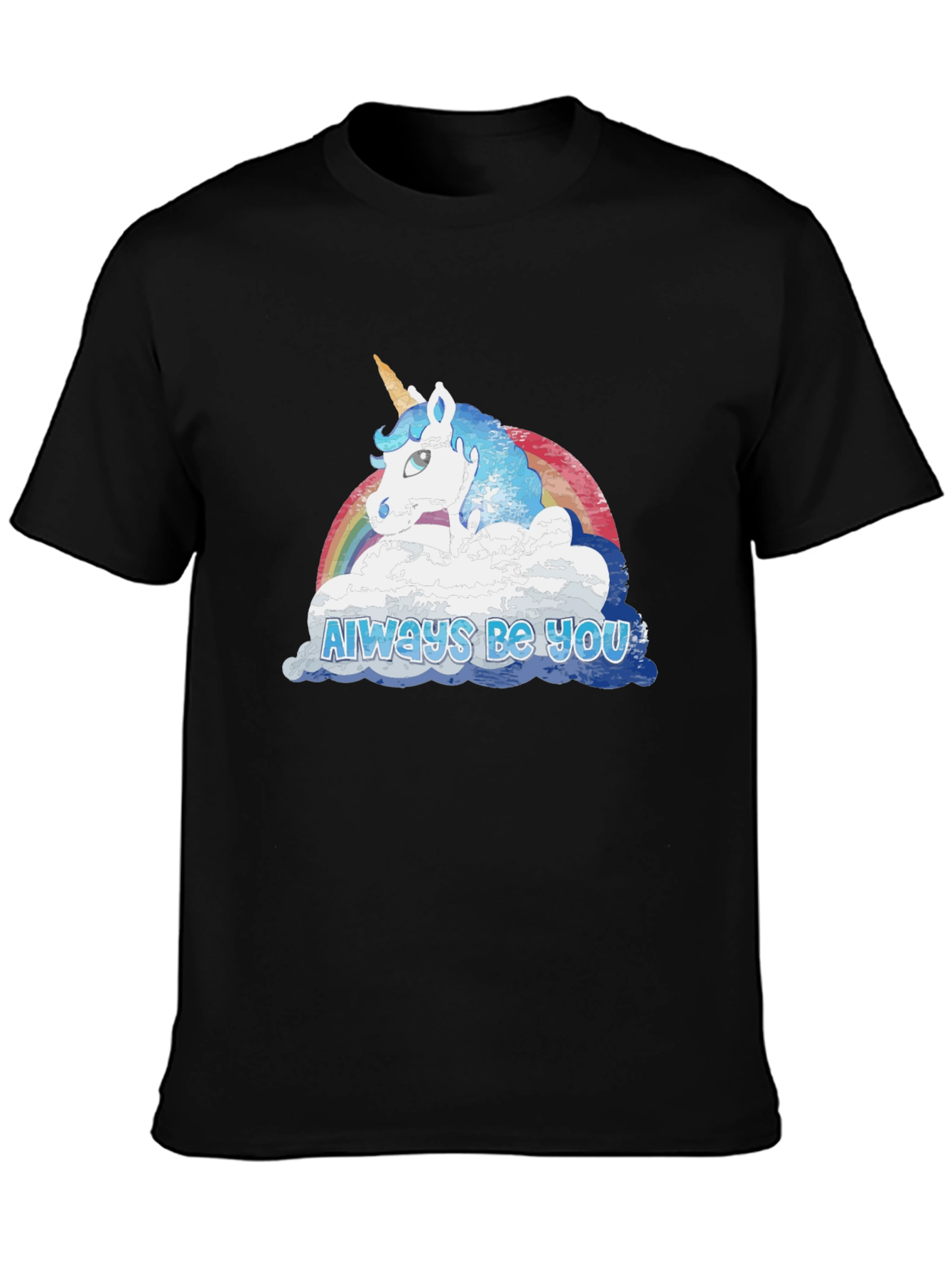 Black Always Be You Unicorn Graphic Tee - Soft Cotton Blend view 3