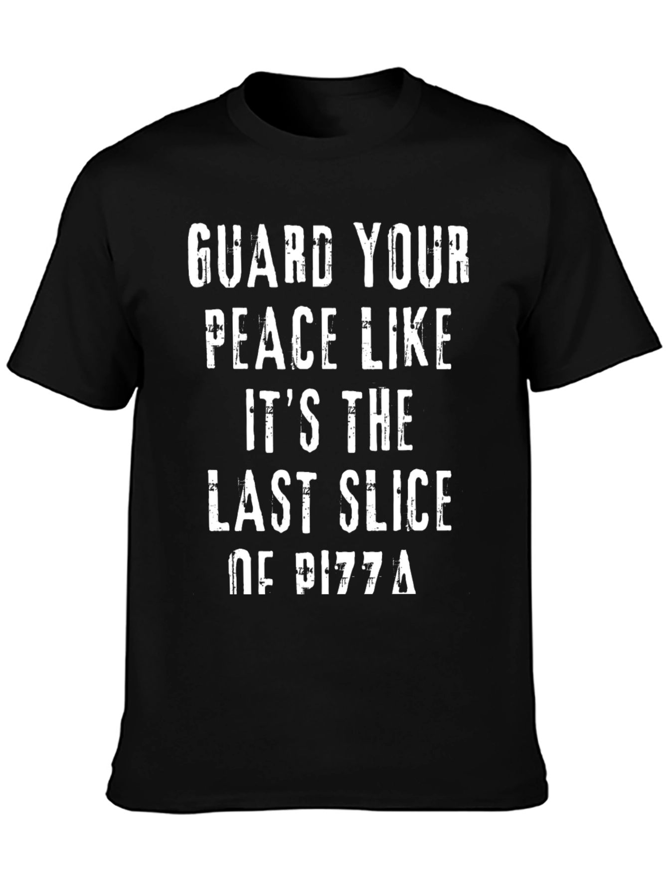 Black Guard Your Peace Pizza Slice Graphic Tee view 3