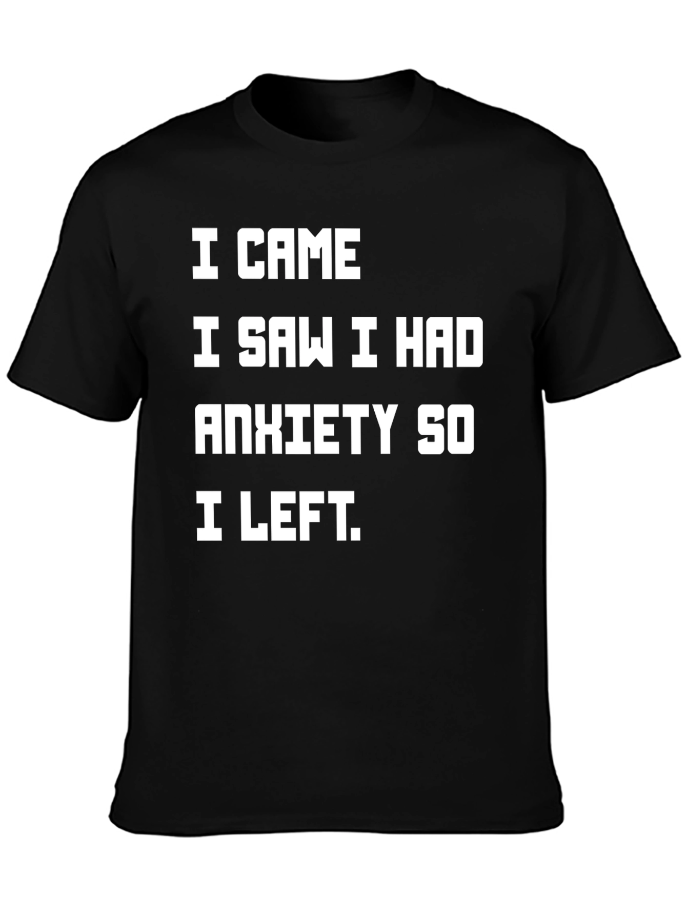 Black Anxiety Humor T-Shirt - Funny Introvert Tee view 3
