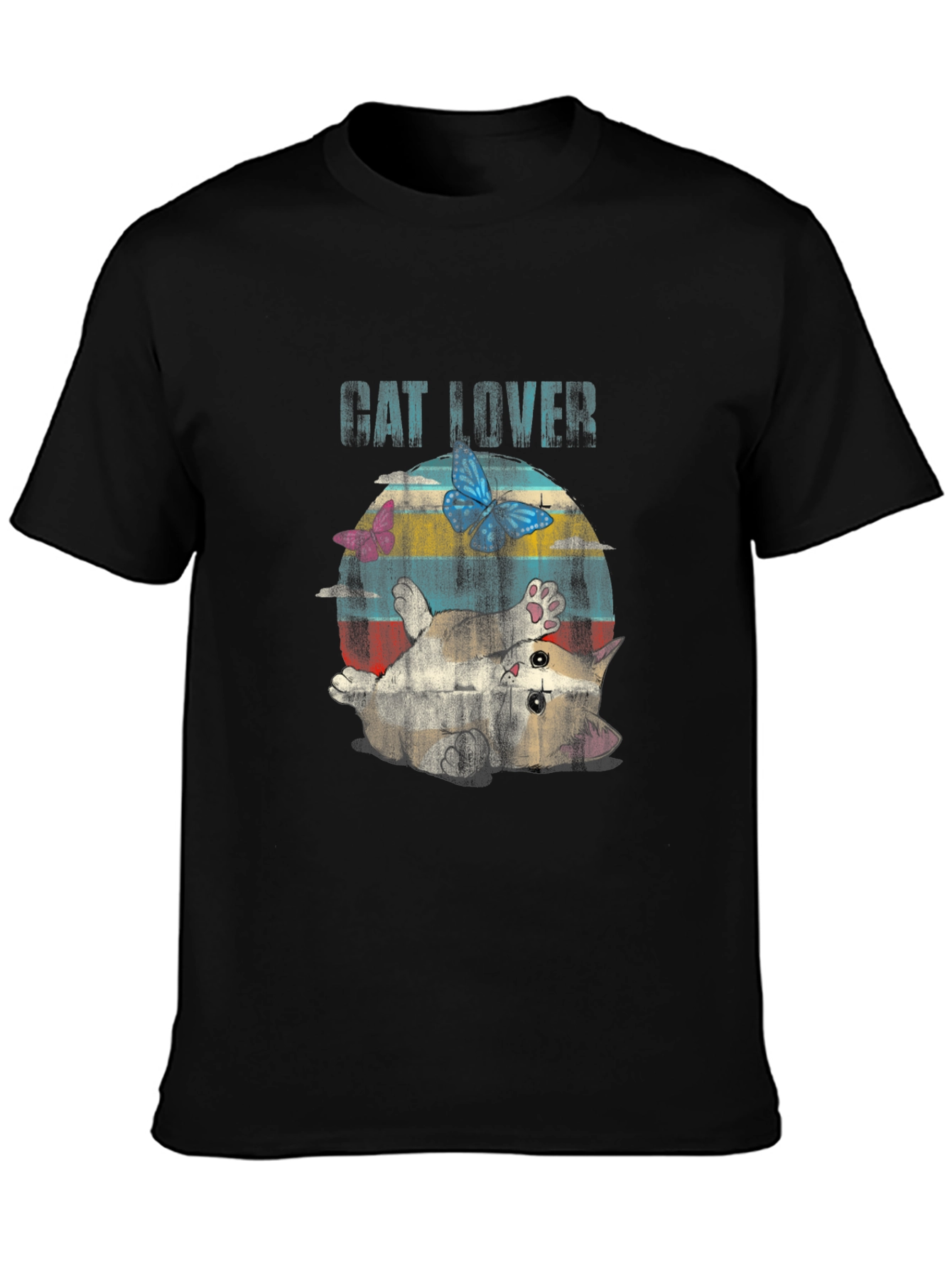 Black Cat Lover Graphic Tee - Unisex Black T-Shirt view 3