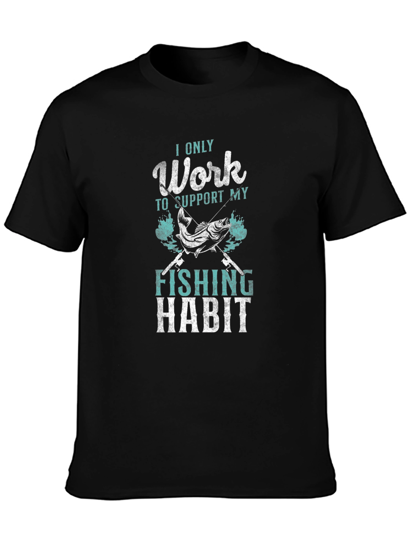 Black Fishing Habit Graphic T-Shirt - Angler Apparel view 3