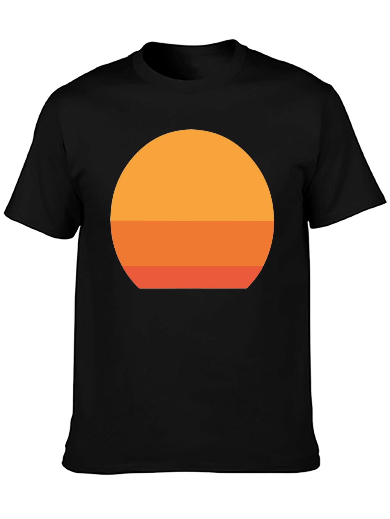 Black Retro Sunset Graphic Black T-Shirt view 3