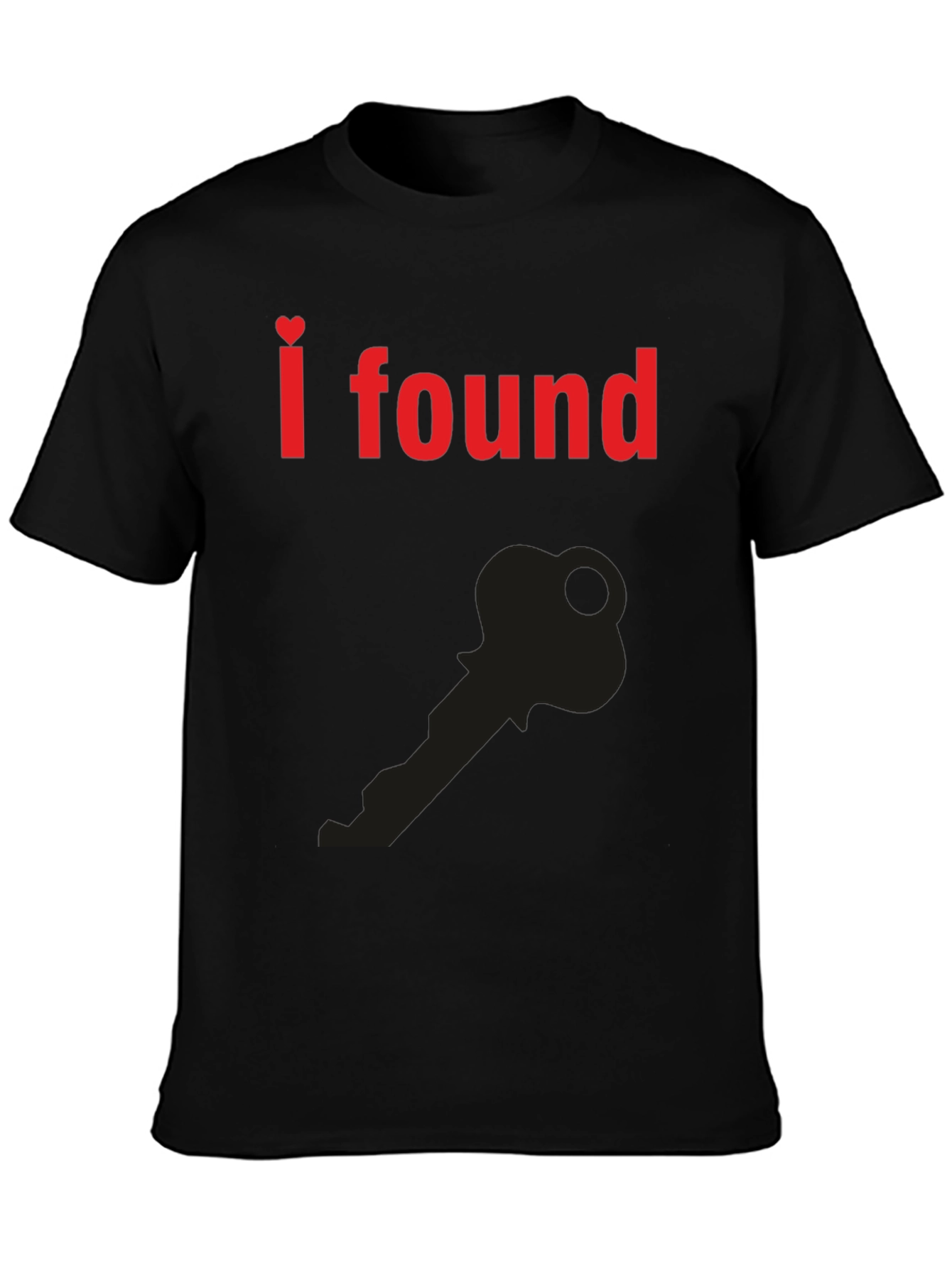 Black I Found the Key T-Shirt - Heart Graphic view 3