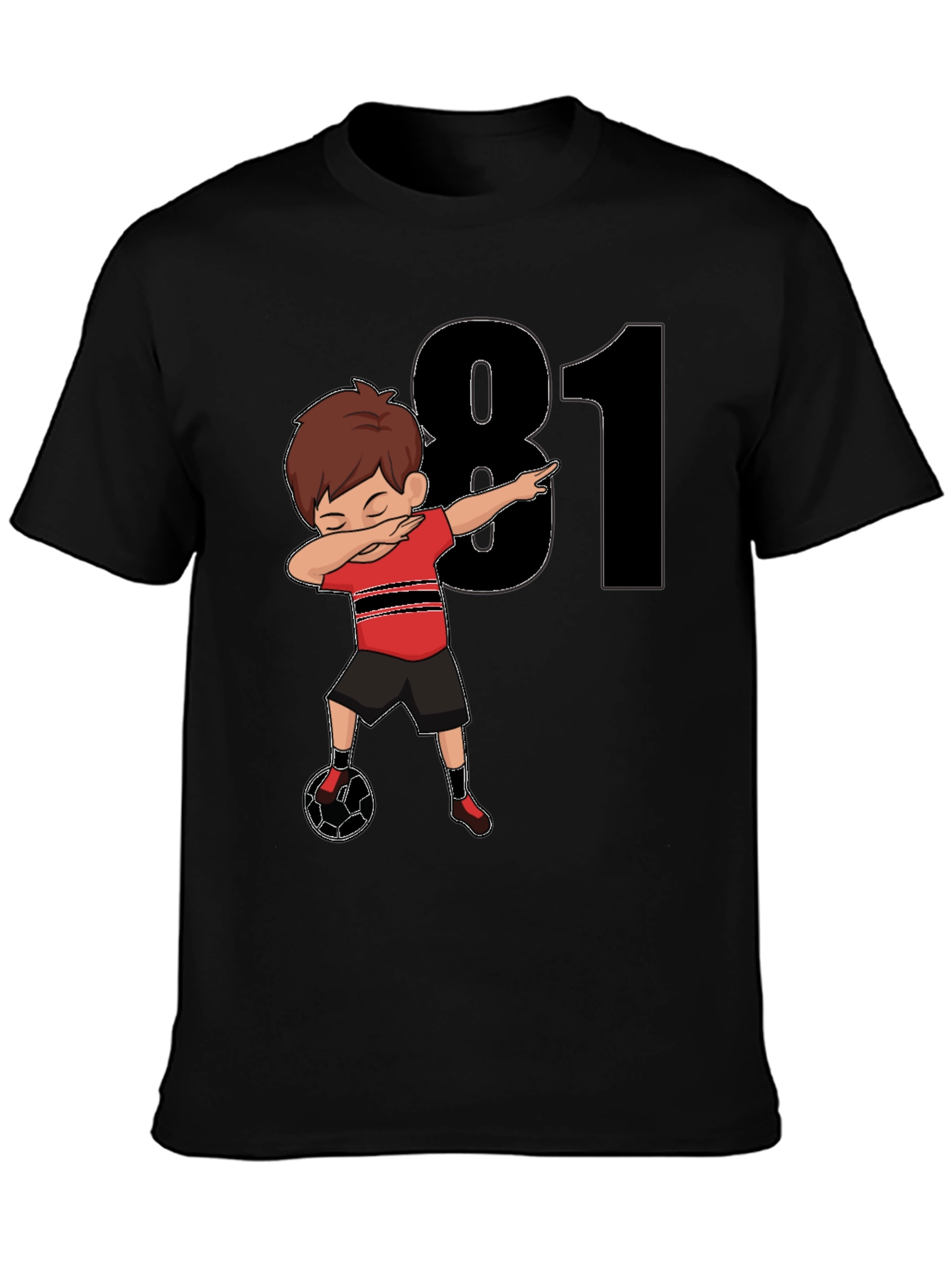 81st Birthday Soccer Dabbing Boy T-Shirt - 3