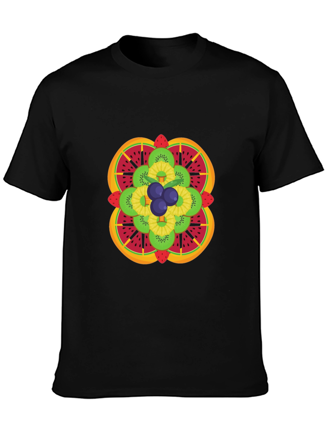 Black Fruit Mandala Graphic Tee - Stylish & Unique Design view 3
