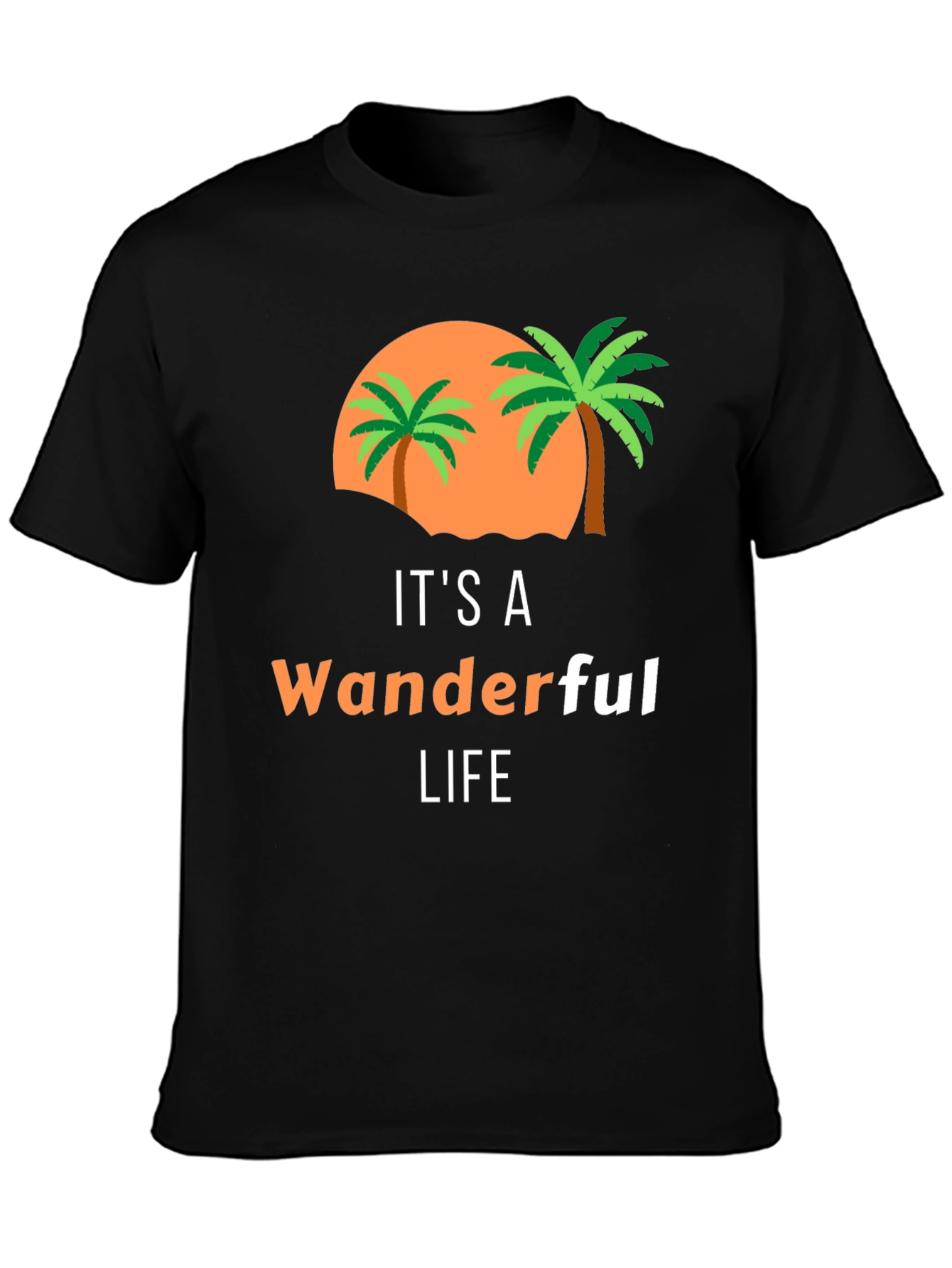 Black Wanderful Life Palm Tree Graphic Tee view 3