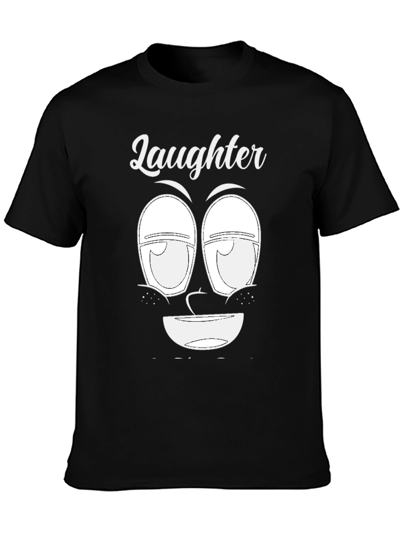 Black Laughter Face Graphic Tee - Unique Design, Soft Cotton view 3