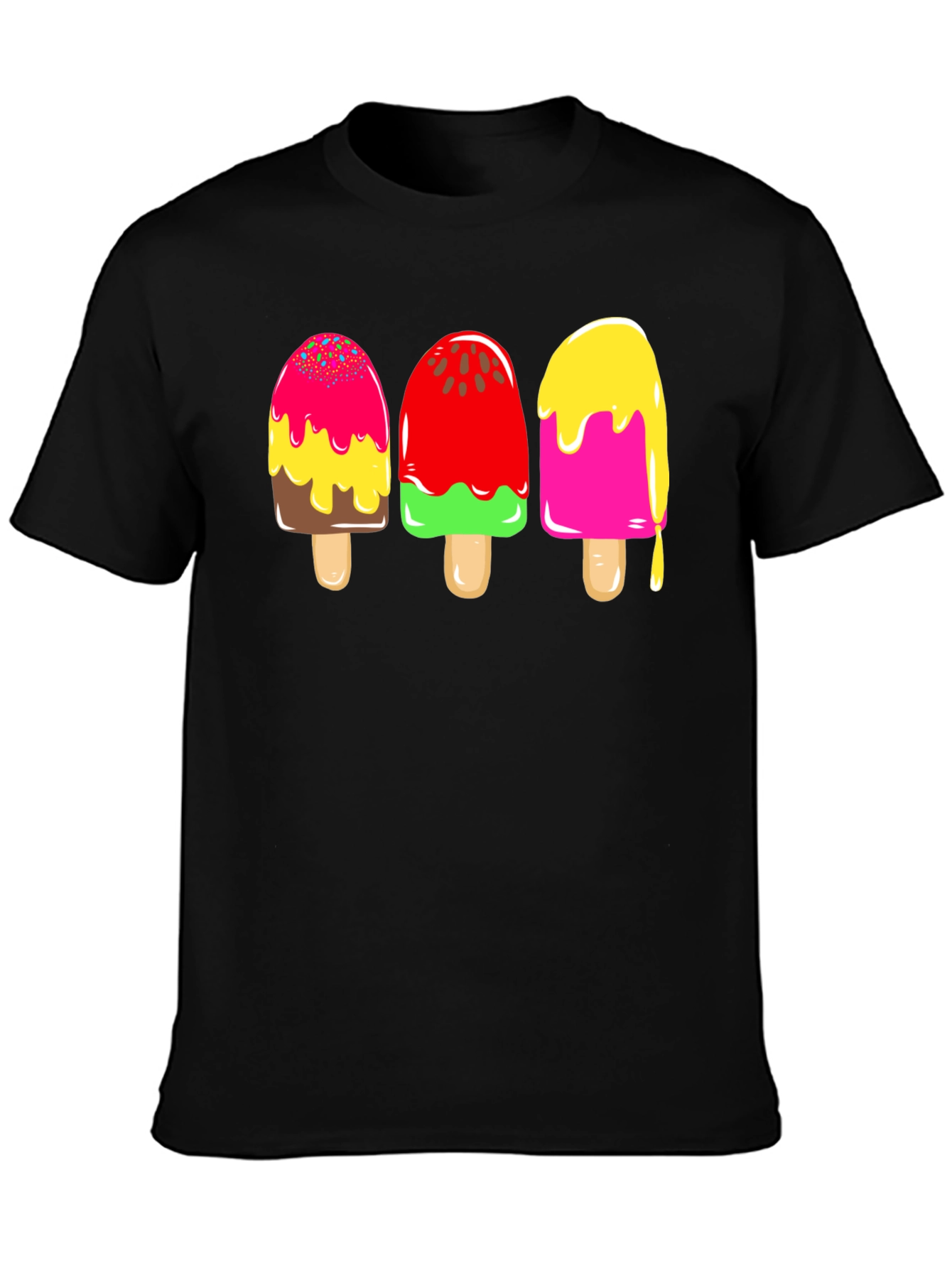 Black Fun Popsicle Graphic Tee - Summer Style view 3