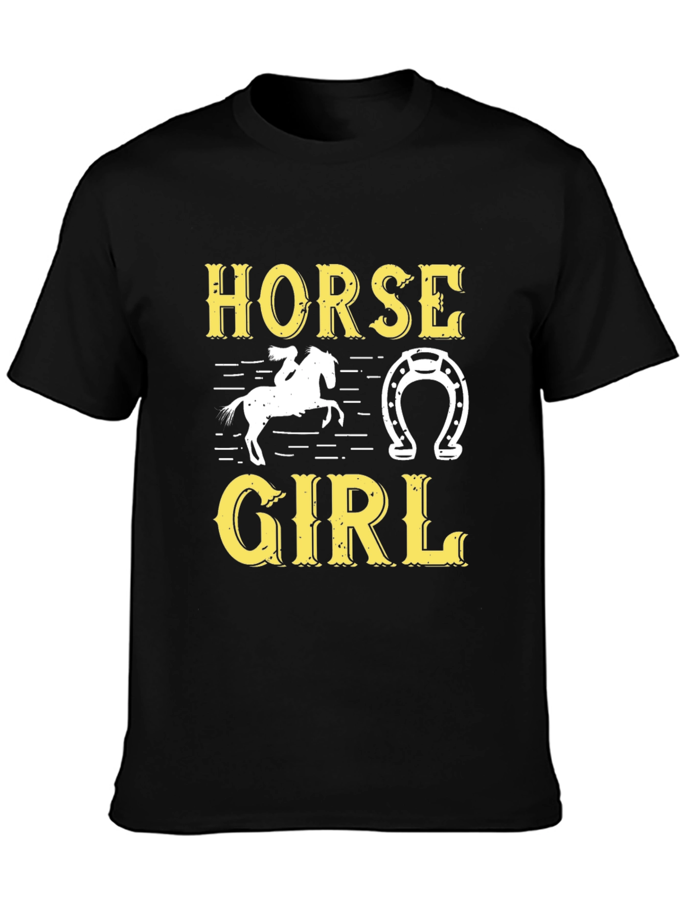 Black Horse Girl T-Shirt - Equestrian Tee view 3