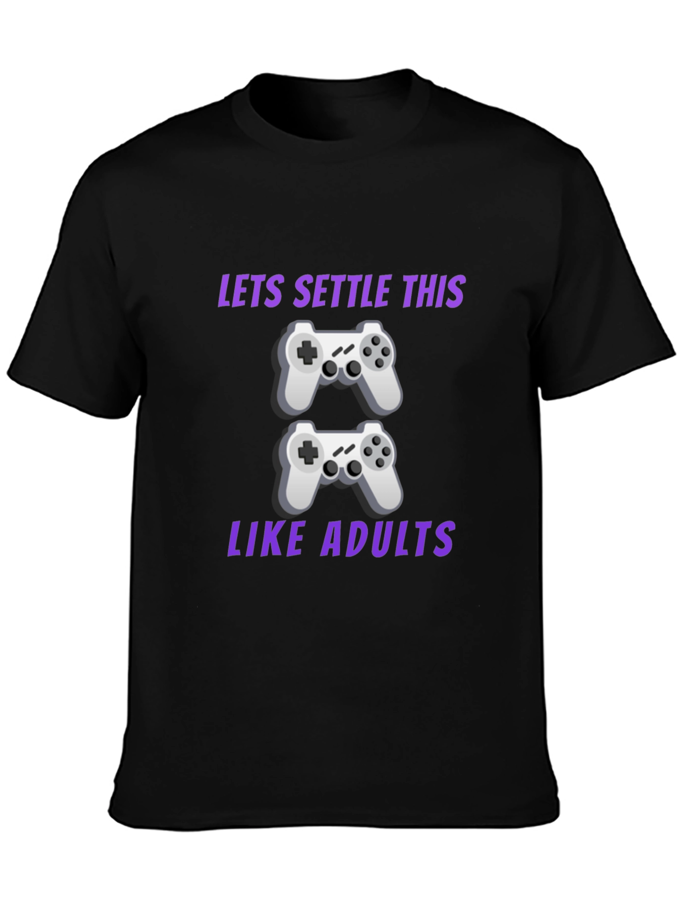Black Gamer T-Shirt: Let's Settle This Like Adults view 3