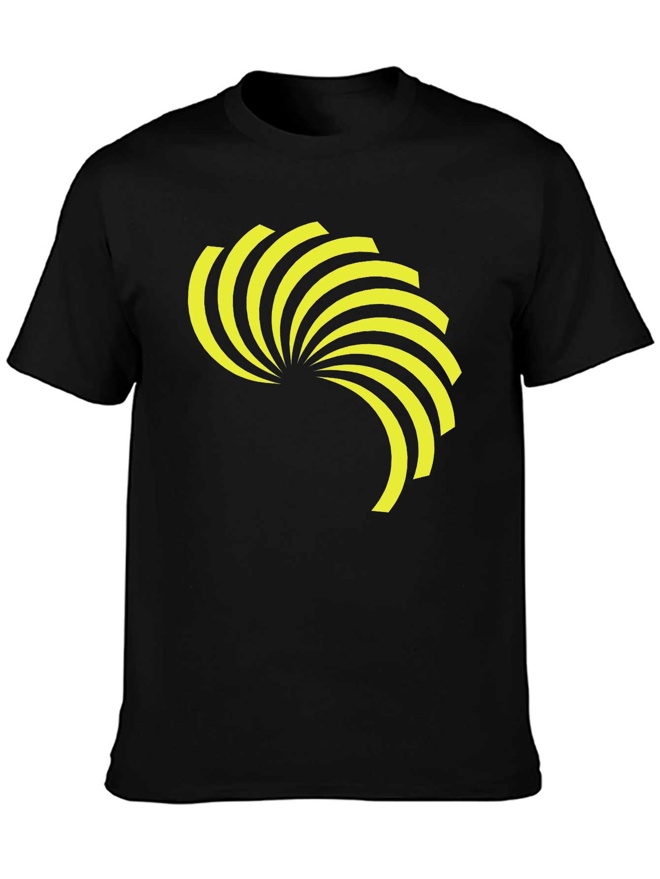 Black Men's Black Tee with Graphic Design view 3