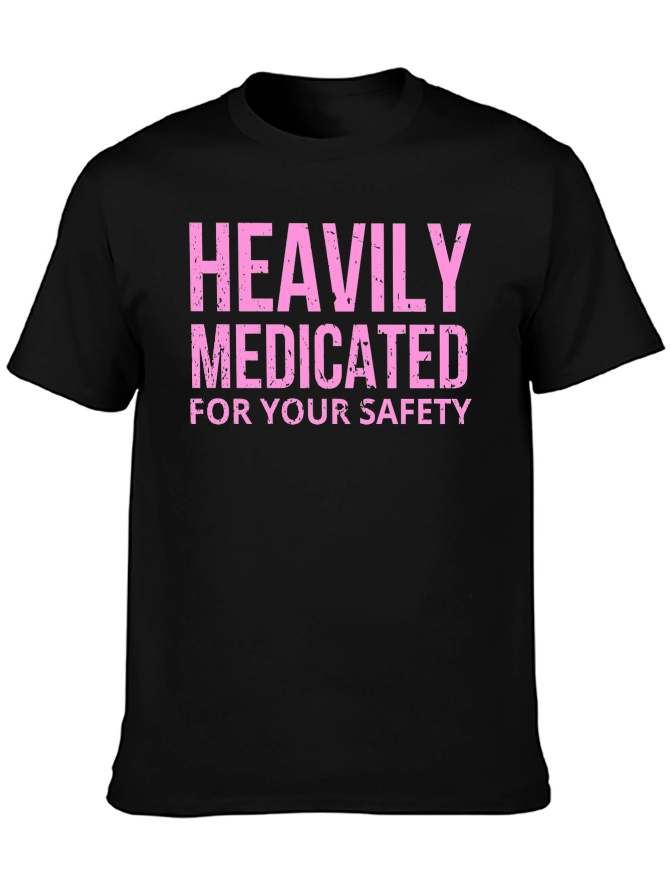Black Heavily Medicated Funny Graphic Tee view 3