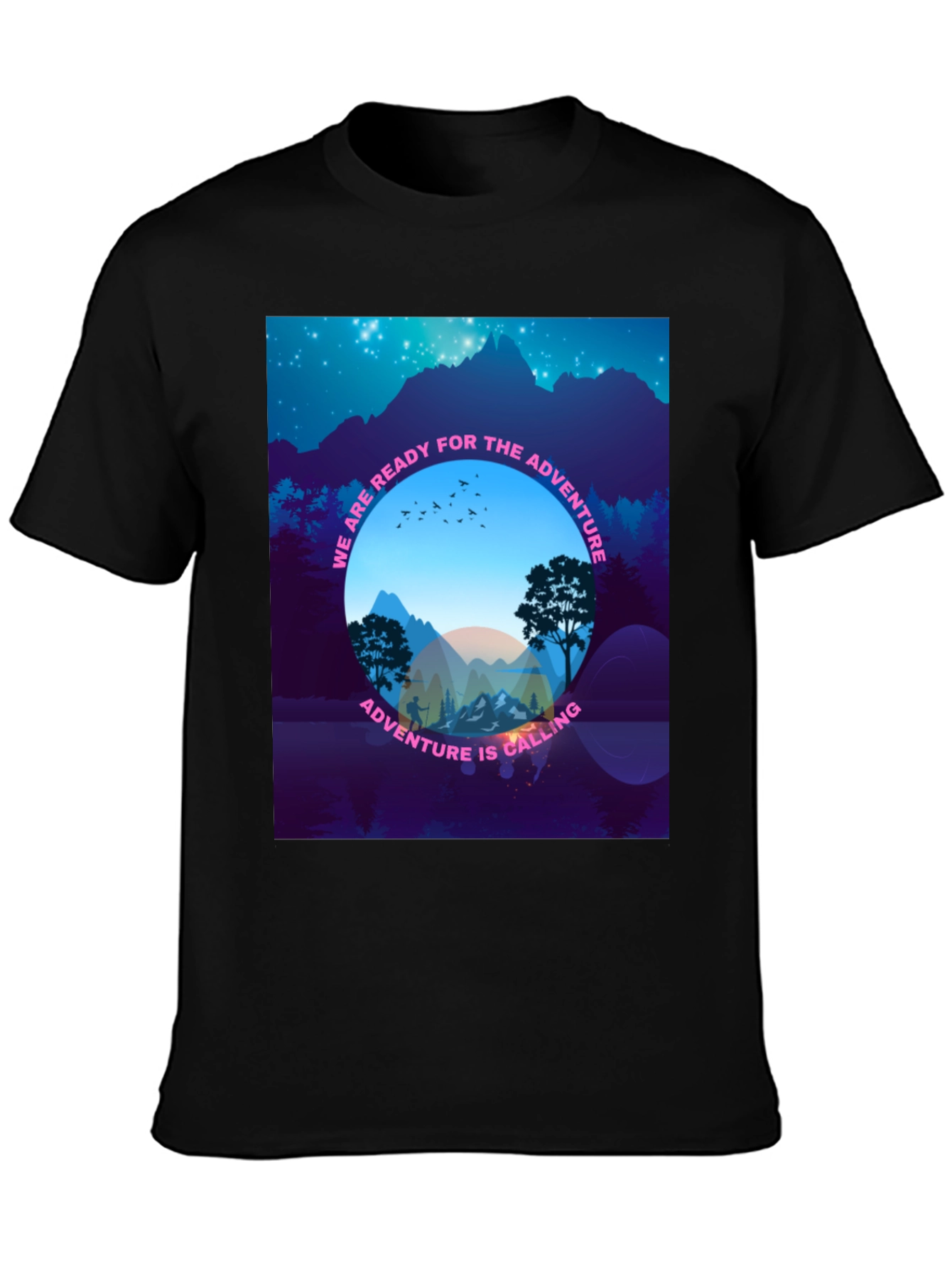 Black Adventure Calling T-Shirt - Ready for the Outdoors view 3