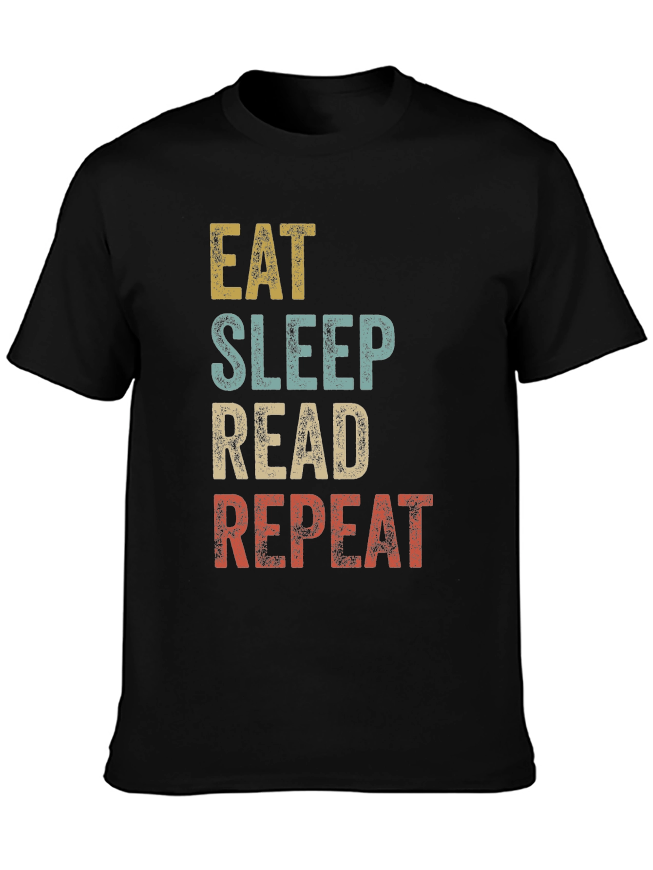 Black Eat Sleep Read Repeat Graphic Tee view 3
