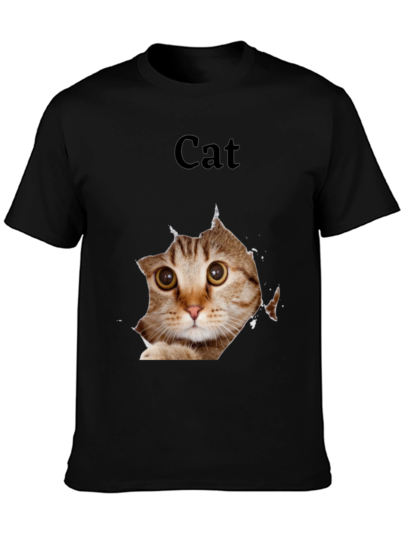 Black Cat Peek Graphic Tee - Black view 3