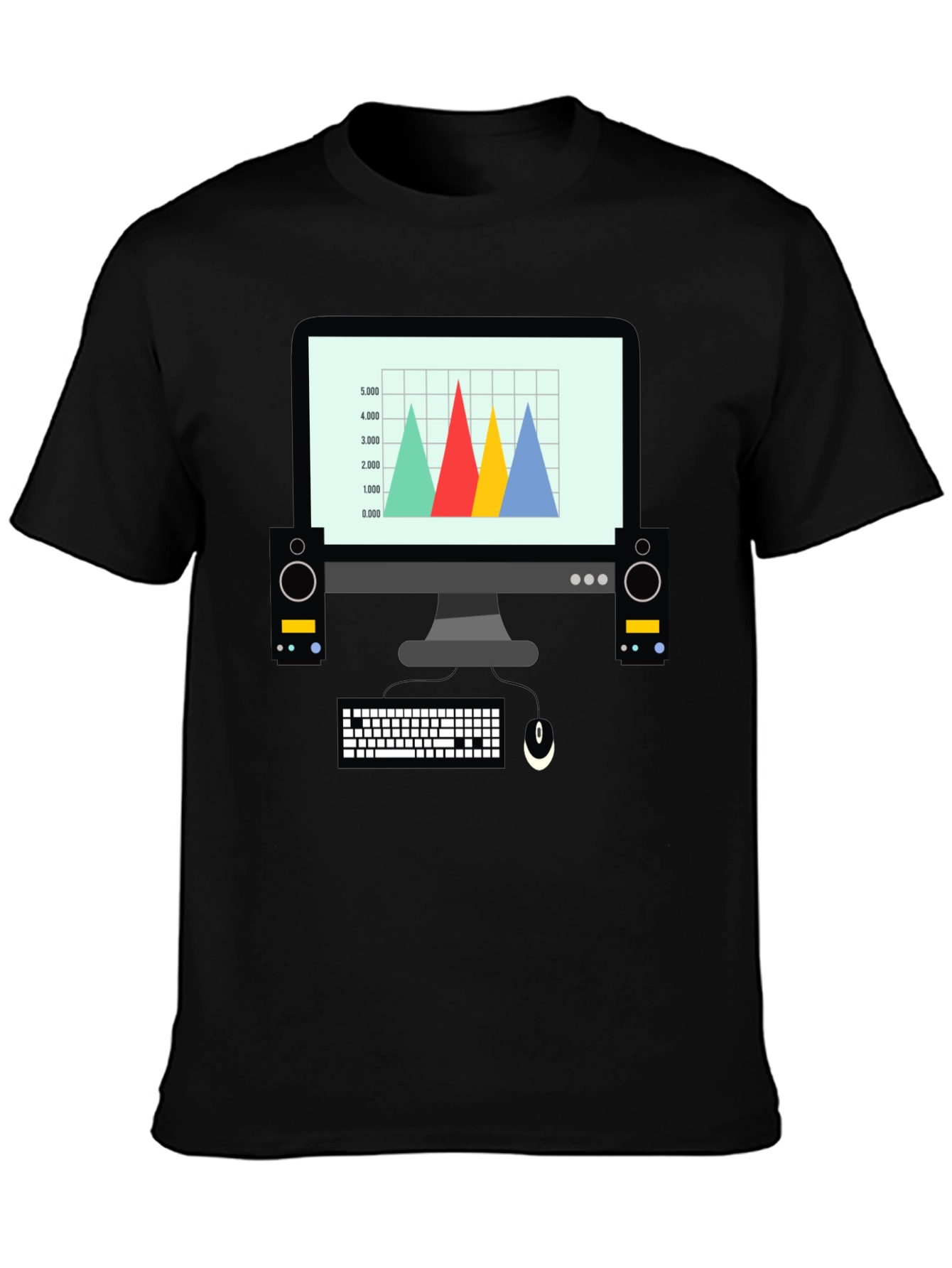 Black Computer Graphic Tee - Funny Tech Geek T-Shirt view 3