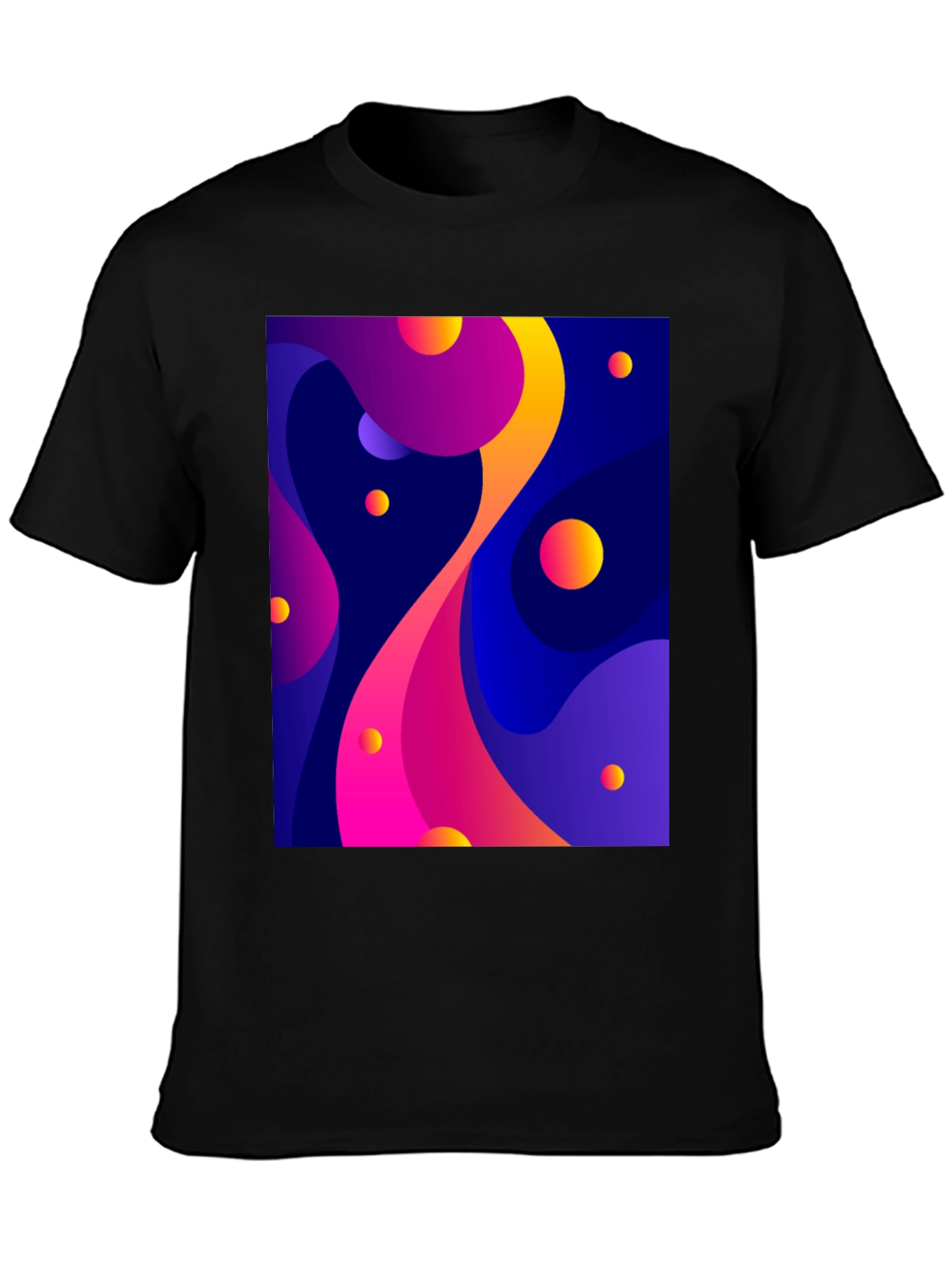 Black Abstract Art Black T-Shirt view 3