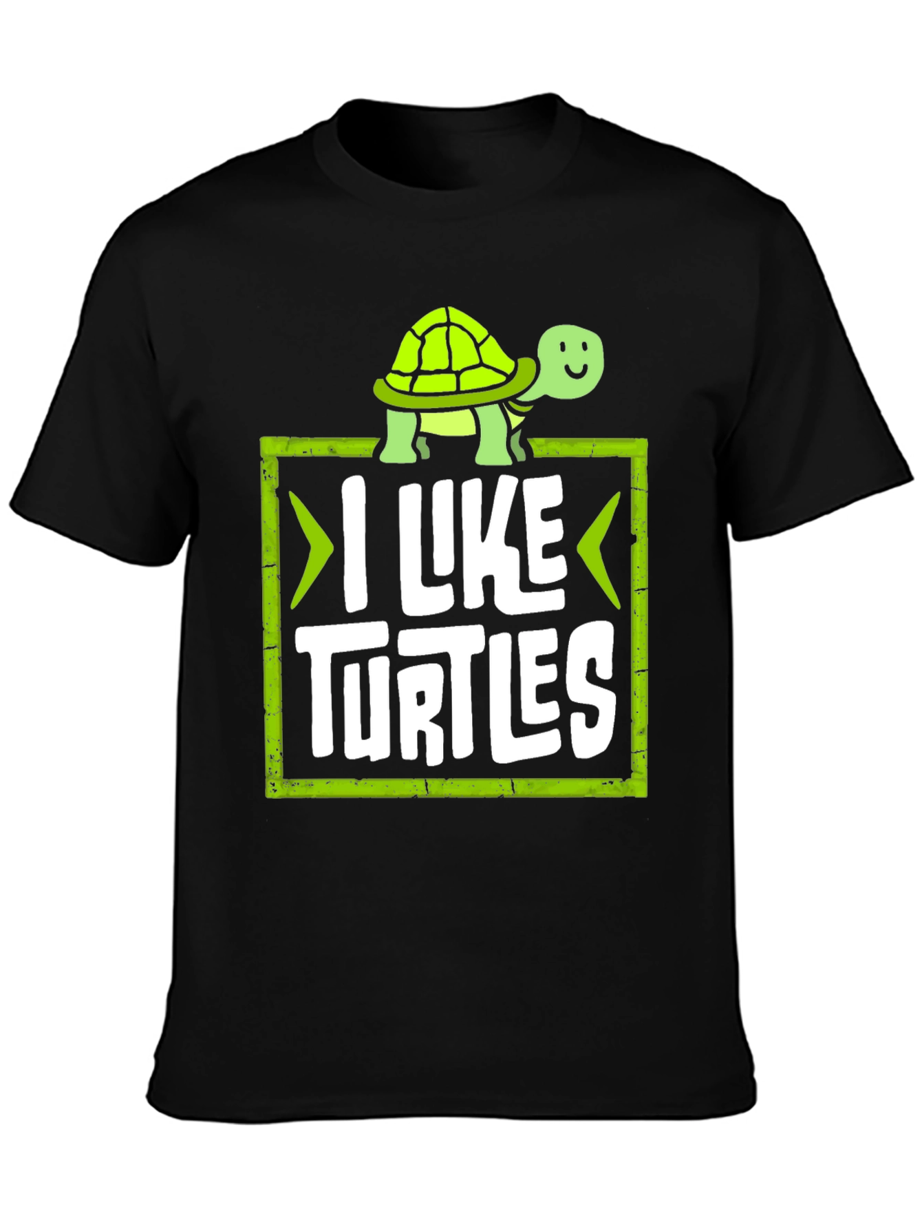 Black I Like Turtles Graphic Tee view 3