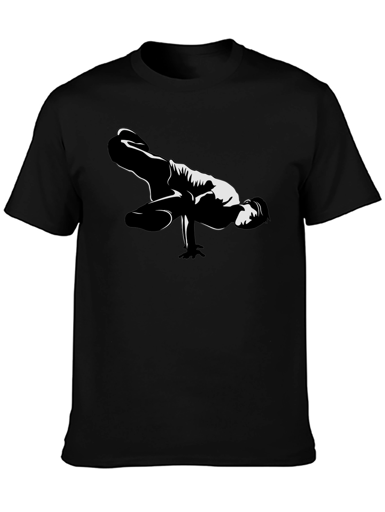 Black Cool Breakdance Pose Graphic T-Shirt - Black view 3