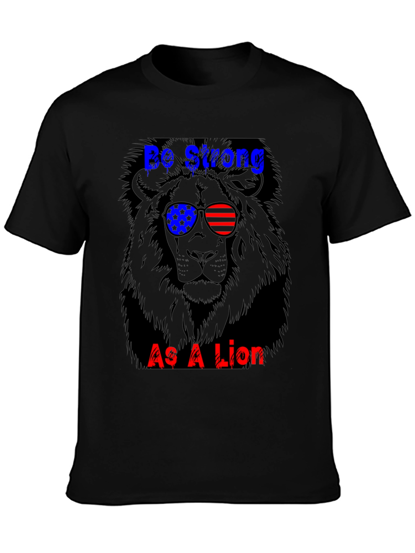 Black Be Strong Lion Graphic Tee view 3