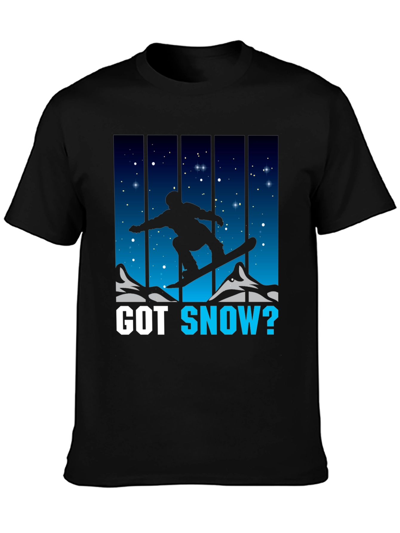 Black Got Snow? Snowboarding T-Shirt view 3